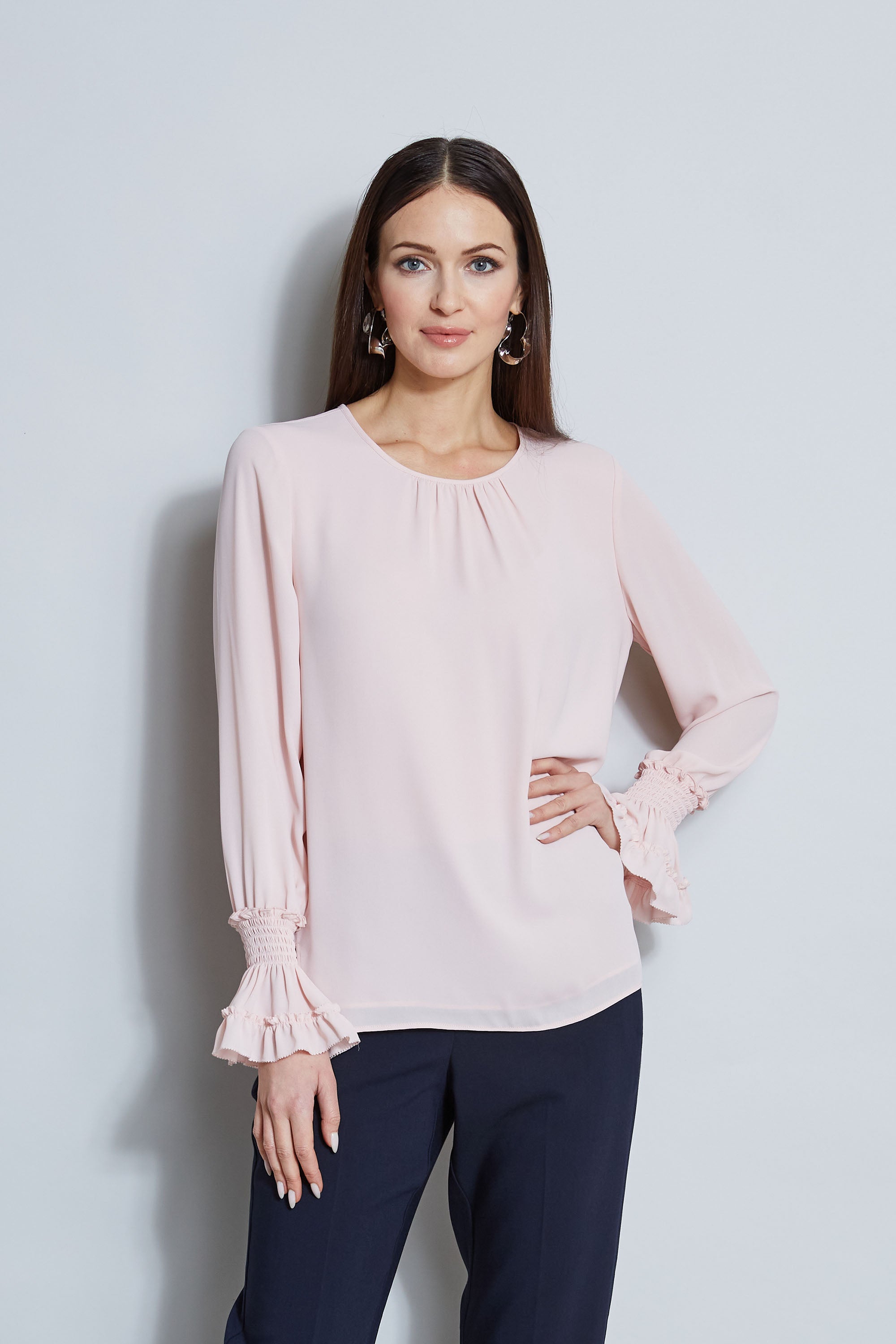 Tahari Women's Elegant Ruffle Cuff Blouse - Stylish Office Wear & Casual Outfit for Work, Date Night, and Special Occasions