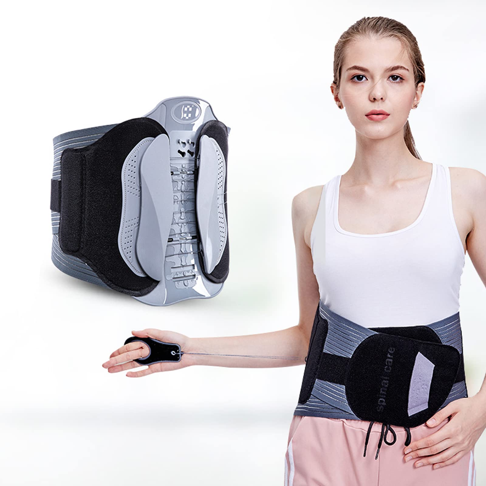 Breathable Adjustable Back Brace for Lower Back Pain Relief - Lumbar Support Belt with Pad for Herniated Disc, Sciatica & Scoliosis - Comfortable Posture Corrector for Office Work, Driving & Daily Activities