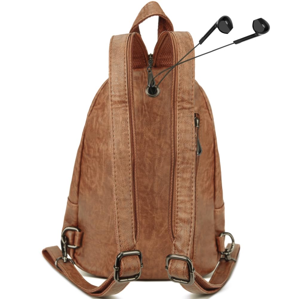 Stylish Women's PU Leather Small Backpack Purse - Convertible Sling Bag for Daily Use, Travel & Work | Fashionable Ladies Shoulder Bag