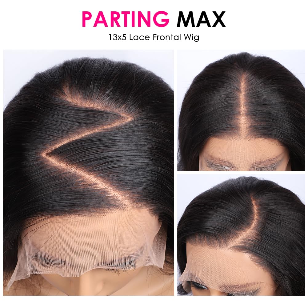 Subella 13x5 HD Lace Front Wigs Human Hair - Pre Plucked Hairline with Baby Hair, 220% Density 12A Transparent Straight Wig for Black Women (28 Inch) - Perfect for Daily Wear, Cosplay & Special Occasions
