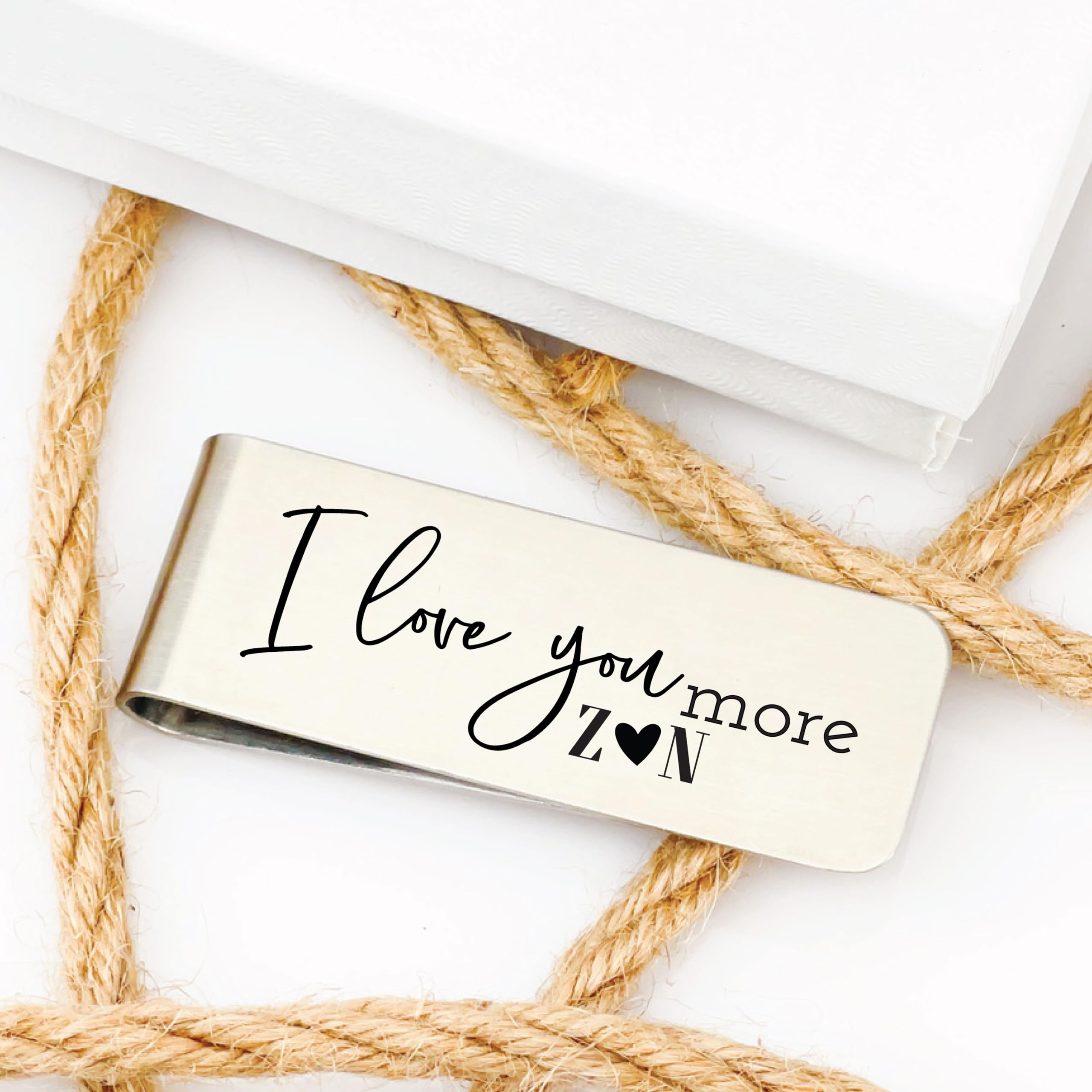 Personalized 'Love You More' Money Clip for Men - Engraved Wallet Gift for Husband, Boyfriend, Anniversary & Special Occasions | Perfect for Everyday Carry, Date Nights & Romantic Gifts