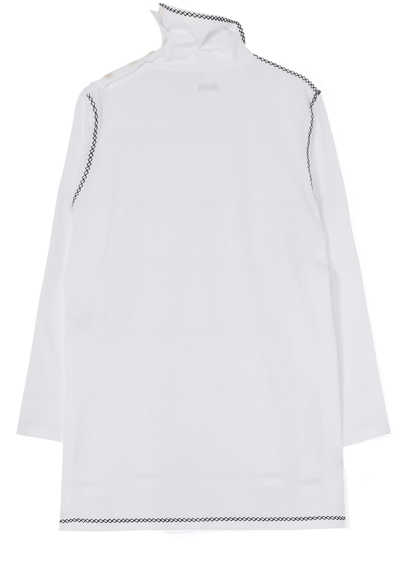 Stylish Cotton Jersey High Neck Long Sleeve T-Shirt with Geometric Stitches - Perfect for Casual Wear, Layering & Everyday Outfits