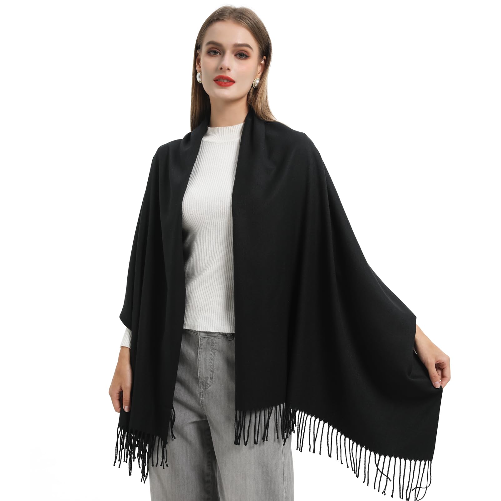 Genovega Winter Women's Pashmina Scarf - Soft Cashmere Shawl Wrap for Dresses, Girls & Ladies - Perfect for Holiday Parties, Evening Events & Cold Weather Fashion