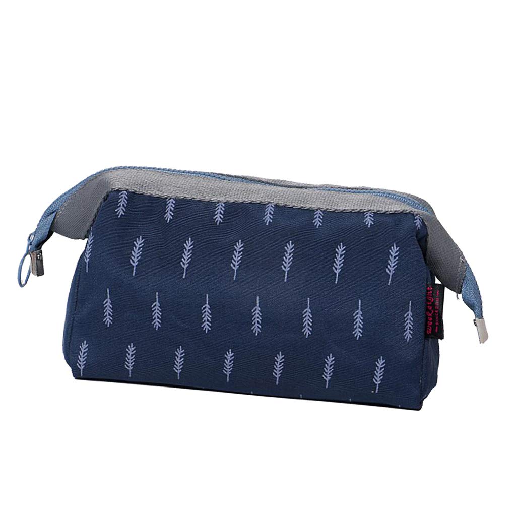 Ubersweet® Waterproof Women's Makeup Bag with Zipper - Travel Cosmetic Pouch for Toiletries & Cosmetics (Navy Blue) | Perfect for Travel, Gym, Beach & Daily Organizer