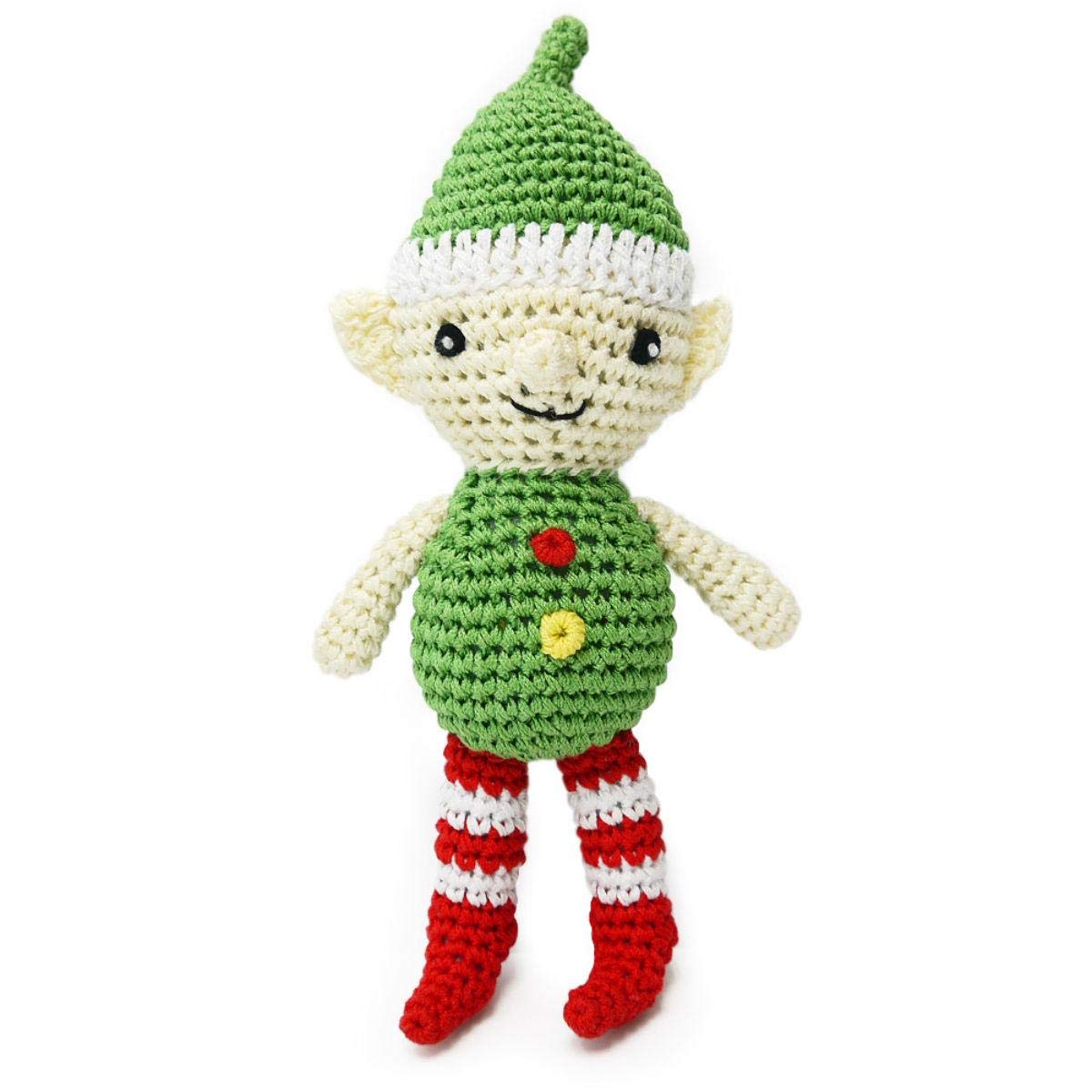 DOGO Christmas Elf Crochet Dog Toy - Handmade Holiday Chew Toy for Small & Medium Dogs - Perfect for Puppy Playtime & Christmas Stocking Stuffers
