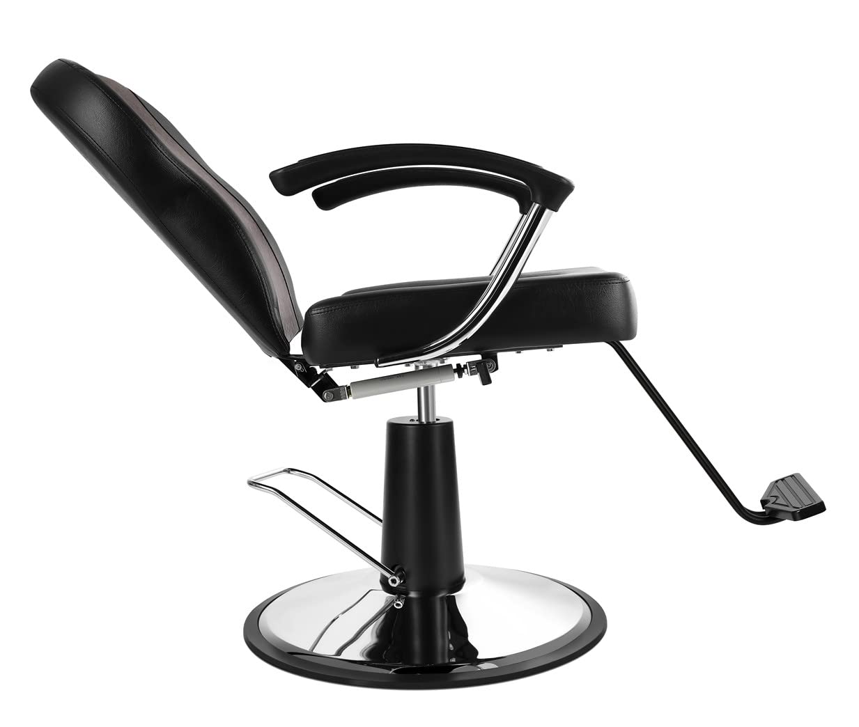 Professional Black/Brown Salon Styling Barber Chair - Adjustable Reclining Beauty & Tattoo Spa Equipment for Haircuts, Shaving, Facials & Tattoo Services