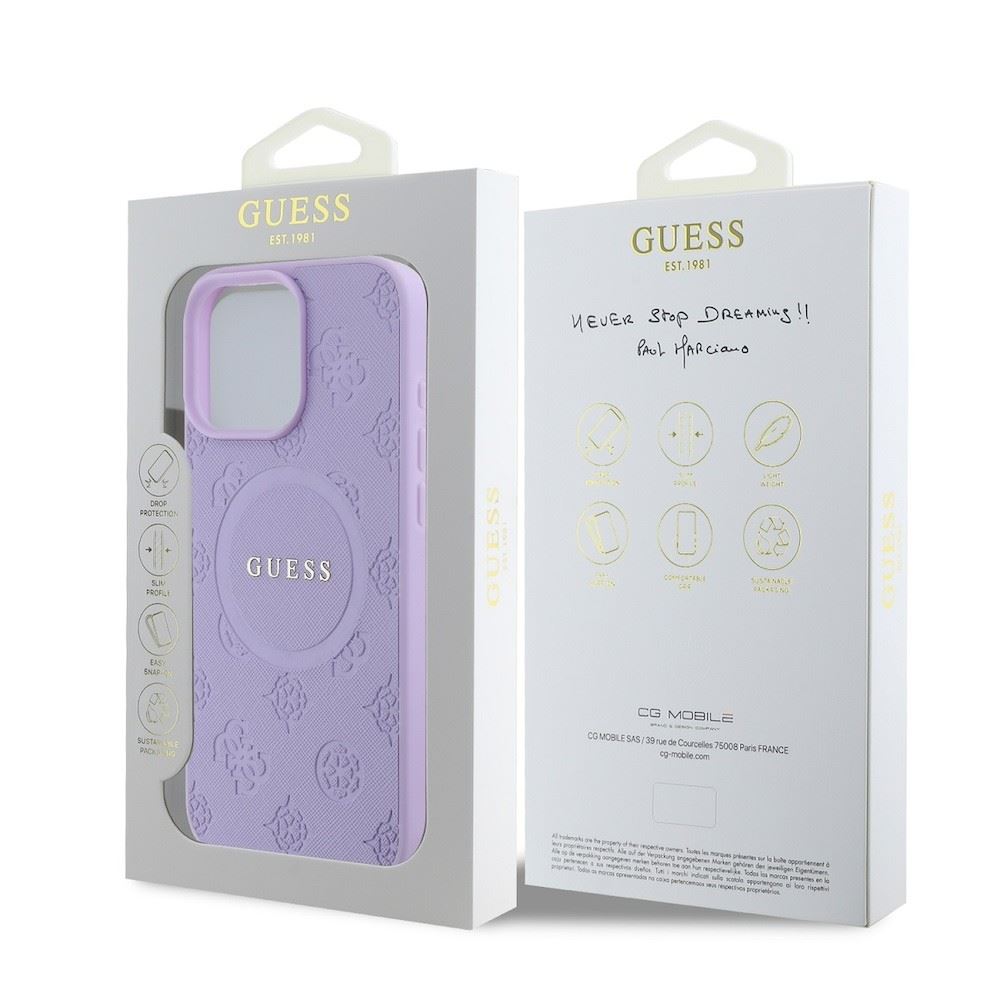 Guess Saffiano Peony Magnetic Leather Case for iPhone 16 Pro Max (6.9