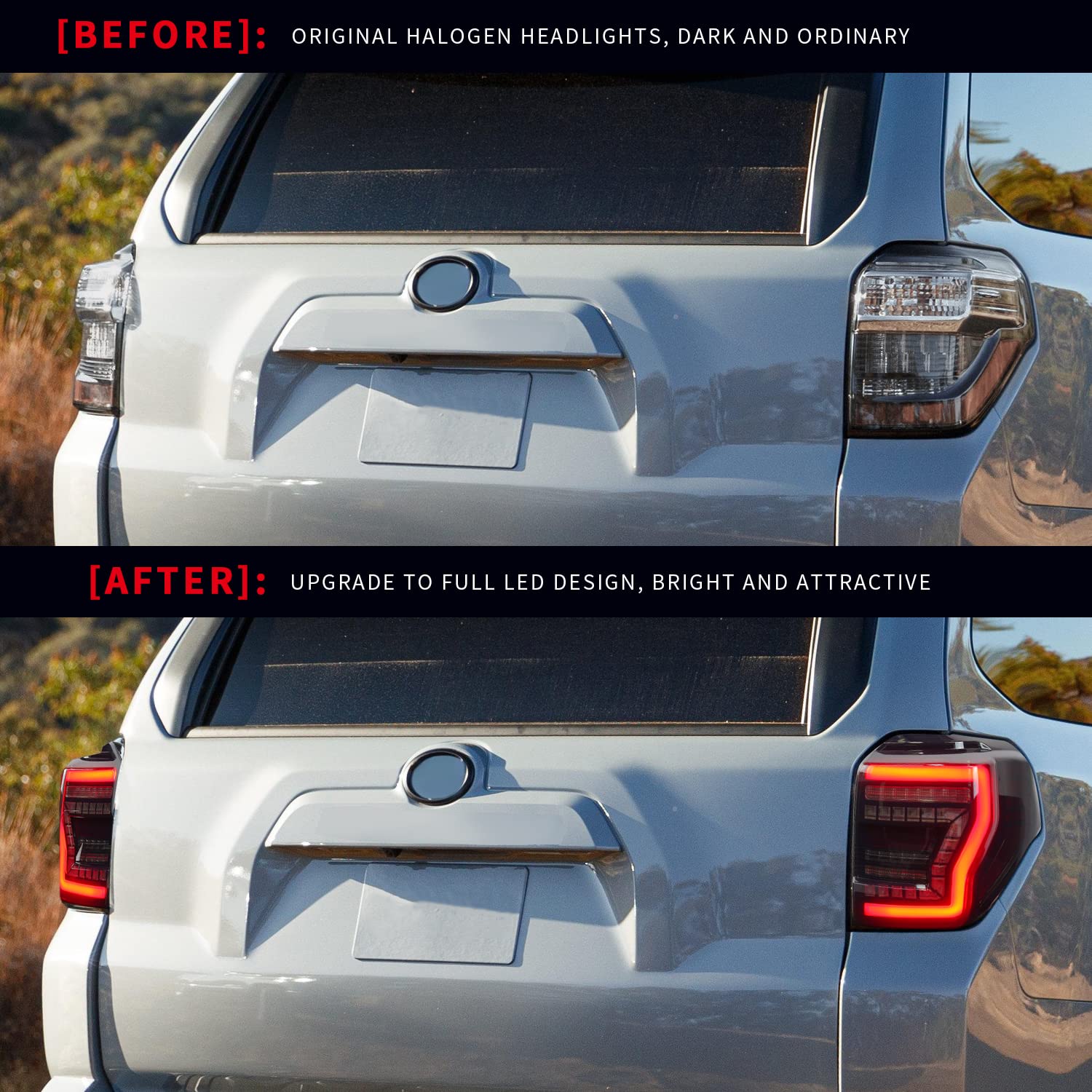 LED Tail Lights Assembly for 2014-2023 Toyota 4Runner TRD/Limited/Off-Road/SR5/Sport/Nightshade - Smoked Sequential Turn Signal & Startup Animation Brake Reverse Lights Replacement - Perfect for Off-Roading, Night Driving & Vehicle Customization