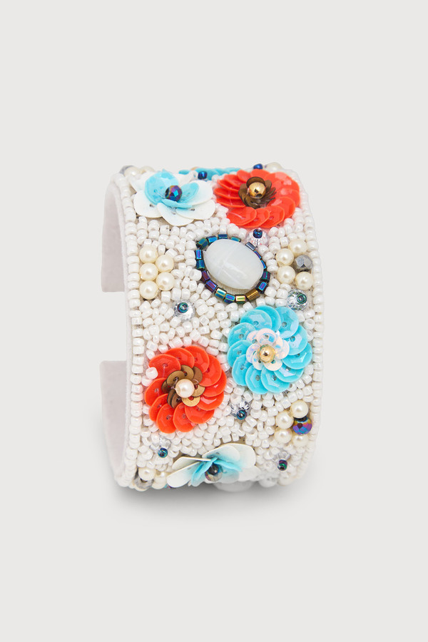 Sparkling Sequin Floral Bracelet Cuff for Women - Elegant Fashion Jewelry for Parties, Weddings & Special Occasions