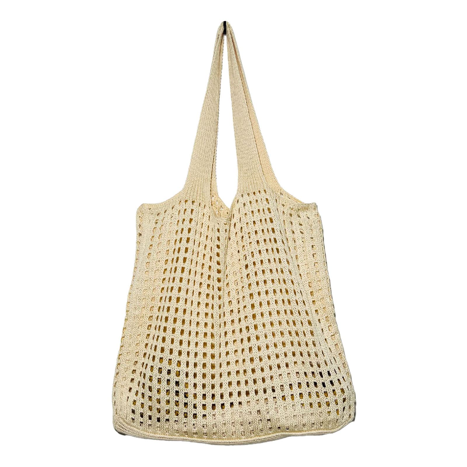 Stylish Knit Mesh Straw Beach Bag for Women - Eco-Friendly Travel Tote & Vacuum Packer Bag - Perfect for Vacations, Shopping, and Outdoor Adventures