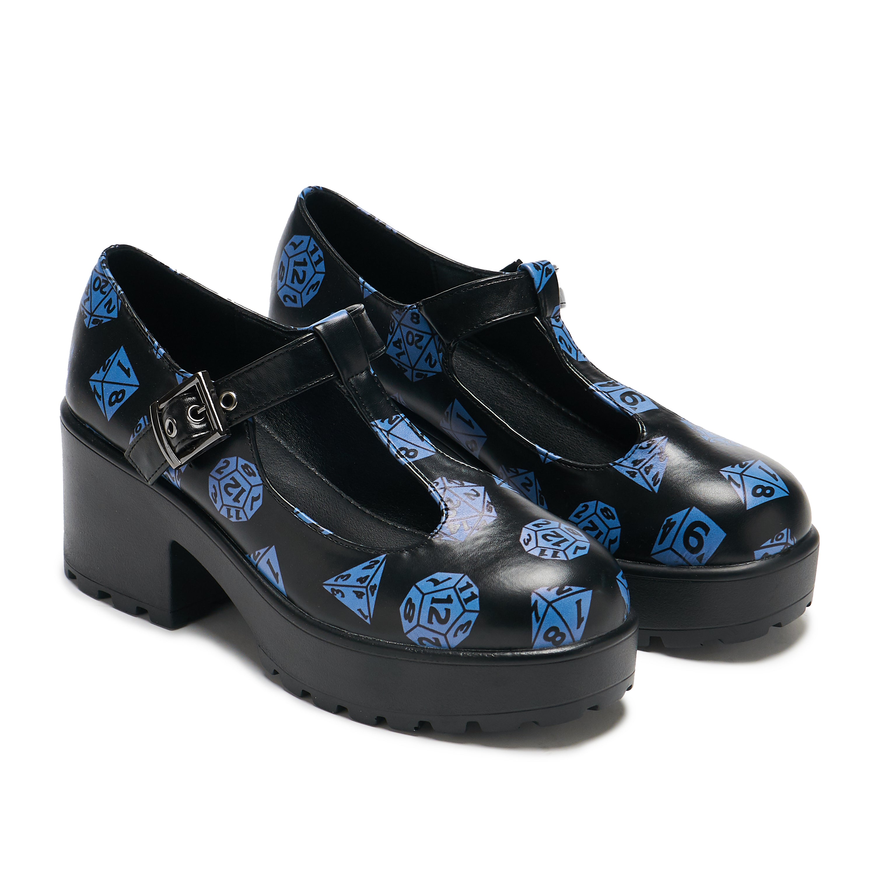 Saving Throw Edition Black Mary Jane Shoes for Women - Stylish & Comfortable Gothic Lolita Fashion - Perfect for Cosplay, Anime Conventions & Gothic Outfits