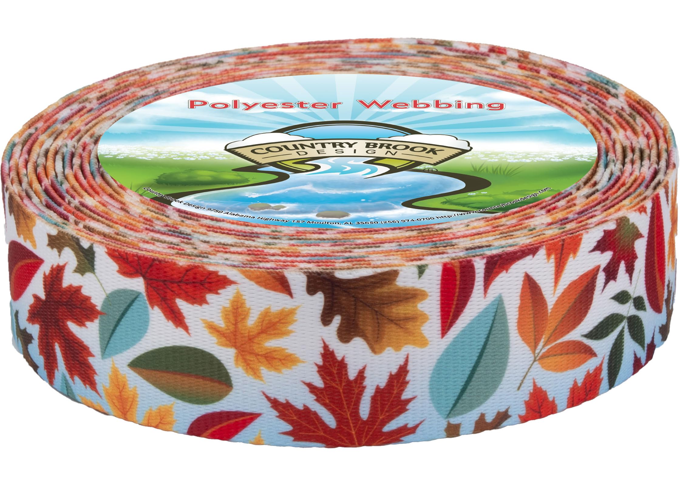 Country Brook Design - Brisk Autumn Polyester Webbing Dog Collar & Leash Set - Durable & Stylish for Small to Medium Dogs - Perfect for Walks, Training & Outdoor Adventures