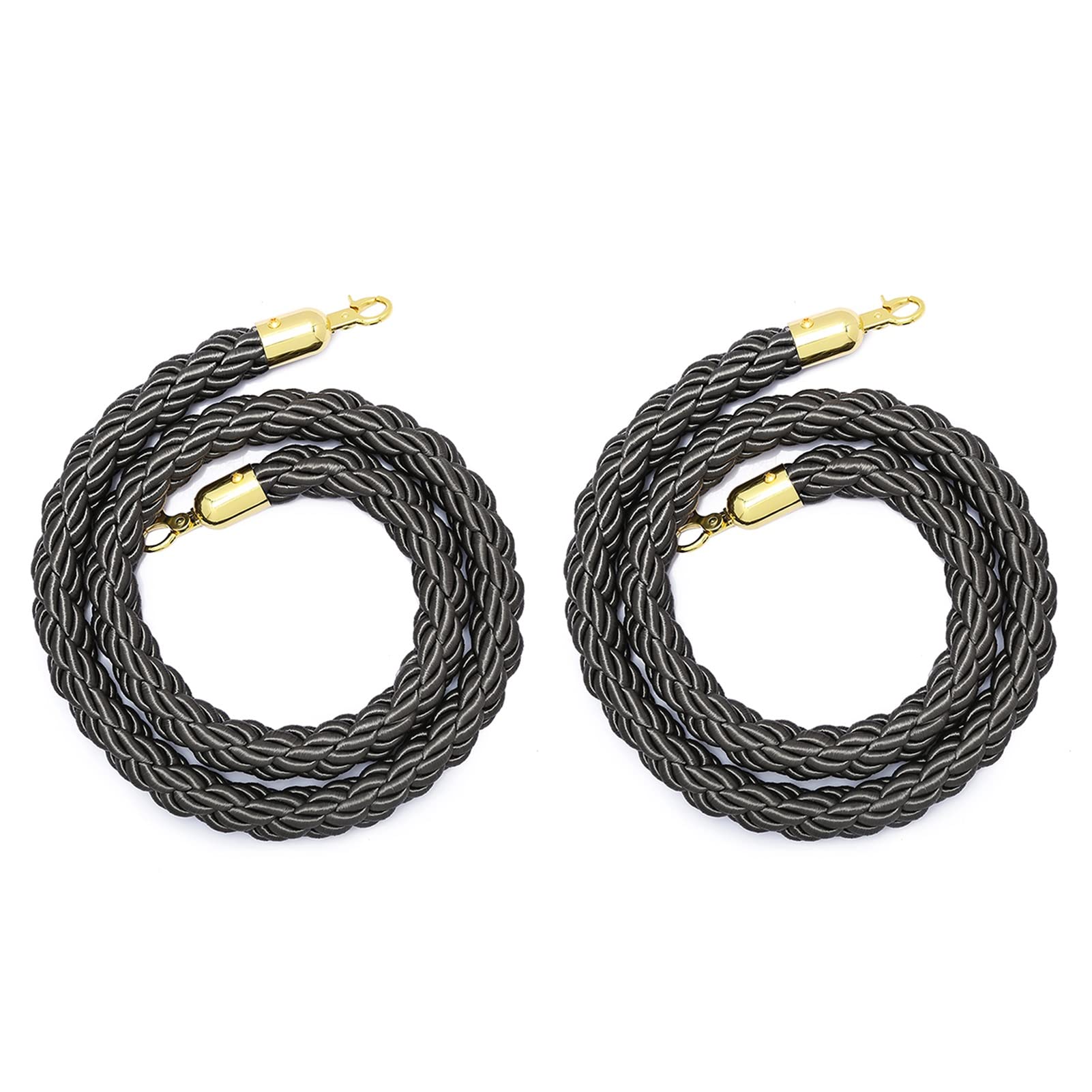Premium 1.3 Inch Braided Hemp Rope - Heavy Duty Woven Queue Barrier Cord for Crowd Control, Event Dividers & Grand Openings - Dark Gray 9ft/2.74m - Perfect for Weddings, Concerts, Retail Stores & Outdoor Parties
