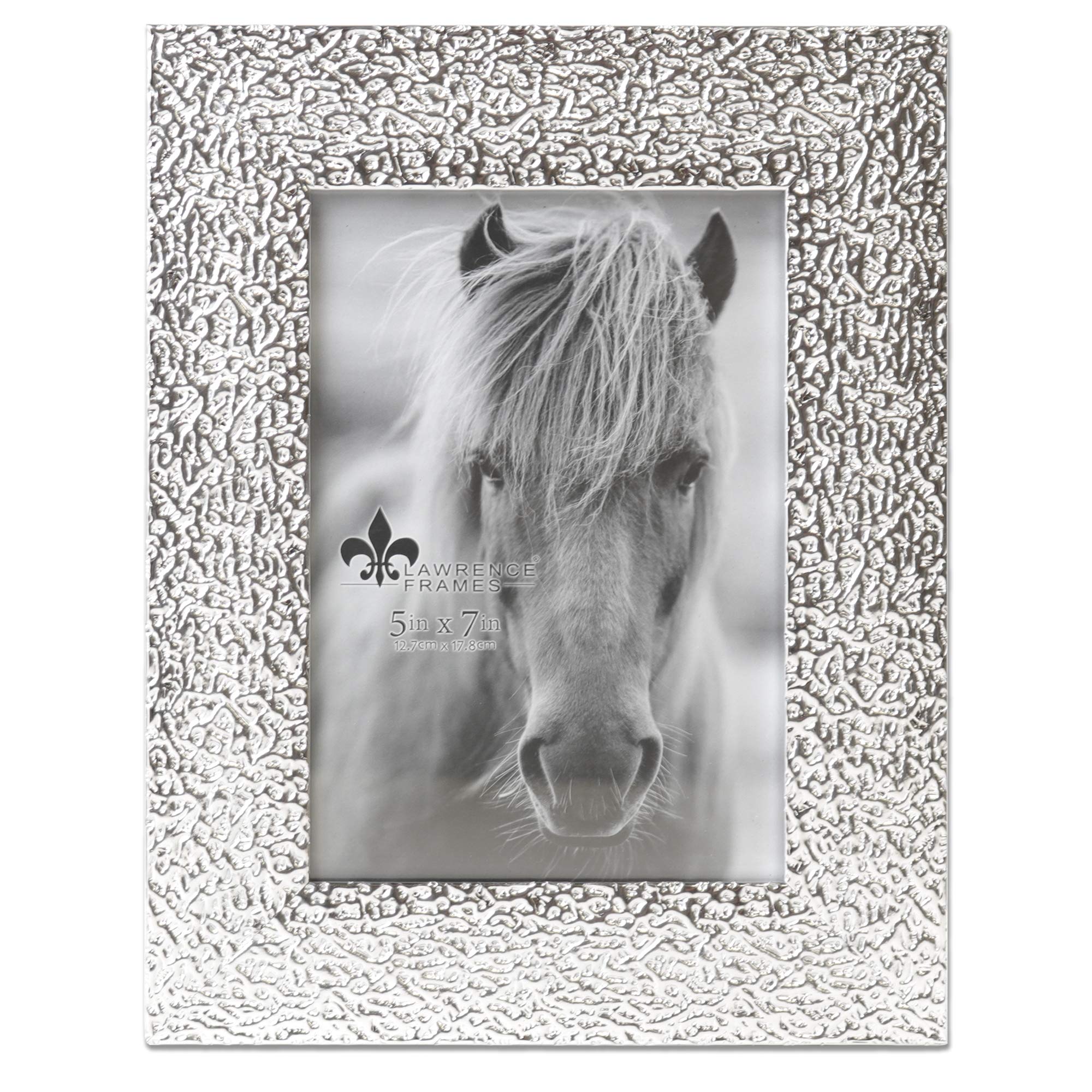 Lawrence Home 5x7 Silver Picture Frame - Elegant Photo Display for Living Room, Bedroom, or Office Decor