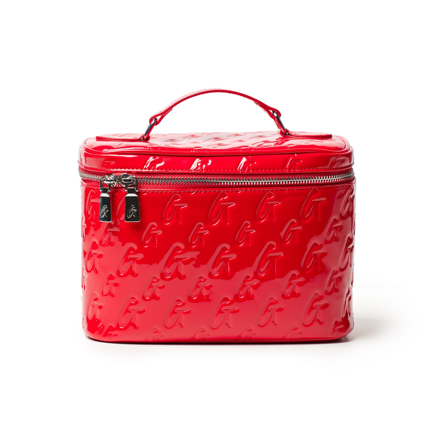 Large Monogram Toiletry Bag with Mirror - Red | Travel Cosmetic Organizer for Women & Men | Perfect for Gym, Vacation & Weekend Getaways