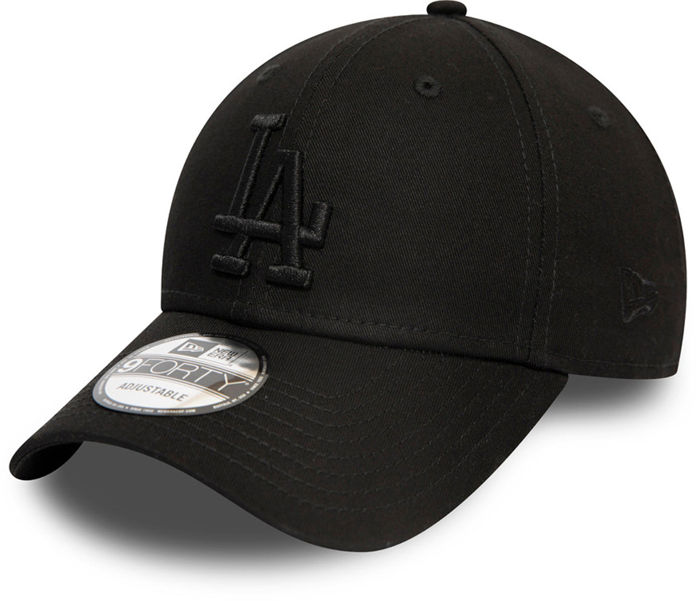 Los Angeles Dodgers New Era 9Forty League Basic All Black Baseball Cap - Official MLB Snapback Hat for Men & Women - Perfect for Baseball Games, Streetwear & Casual Outfits