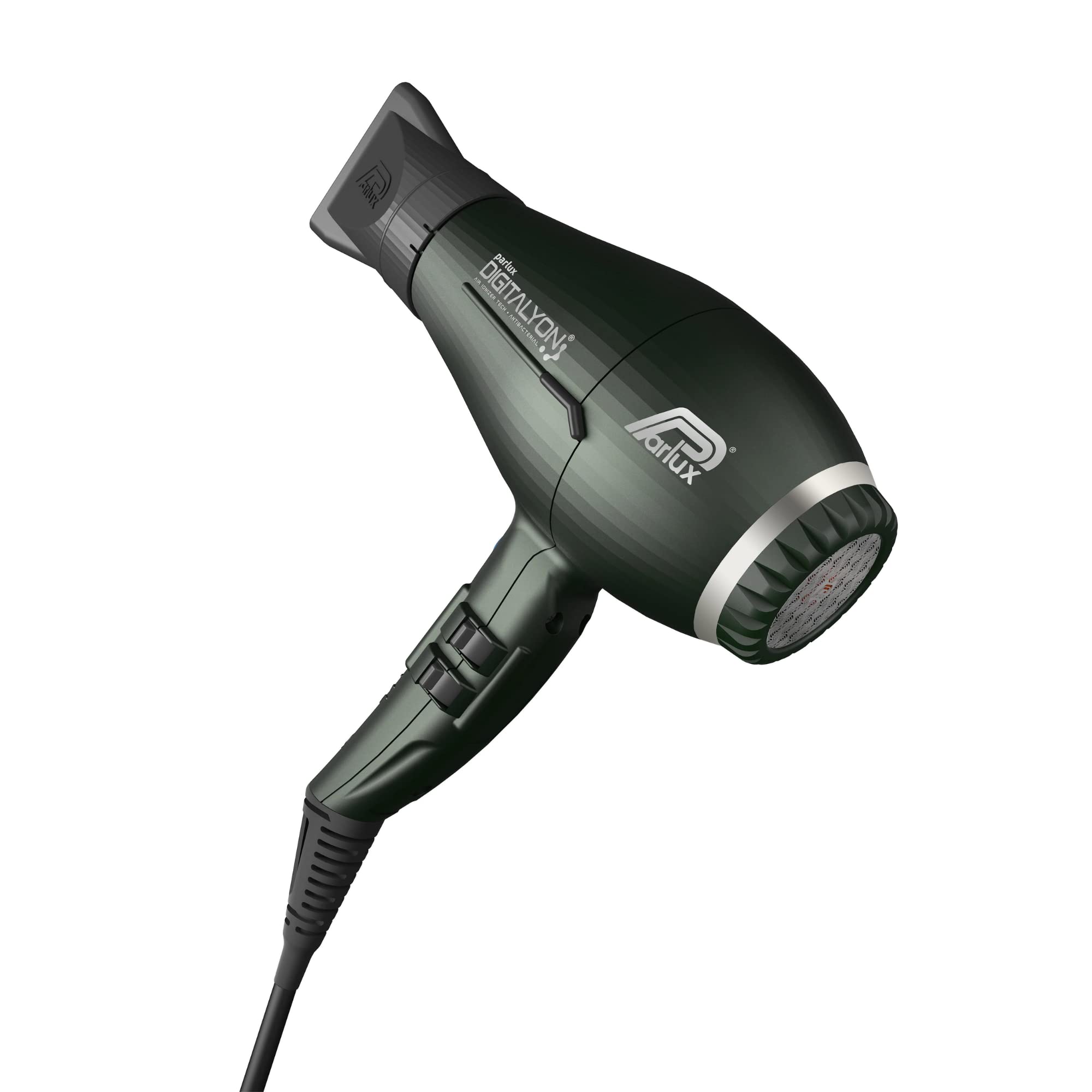 Parlux Digitalyon Anthracite Professional Hair Dryer with Slim Straightening Nozzle - 2 Speeds, 4 Heat Settings & Cool Shot for Frizz-Free Straight Hair - Ultra Quiet for Salon-Quality Styling at Home, Travel & Daily Use