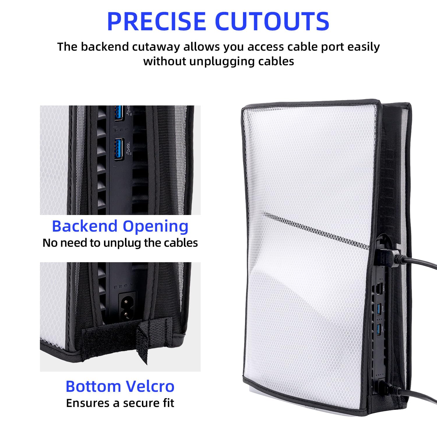 Dust Cover for PS5 Slim DE/UHD Console with Clear View Window - Protective Shield for PlayStation 5 Slim (Not Compatible with PS5/PS5 Pro) - Perfect for Gaming Setup & Console Protection