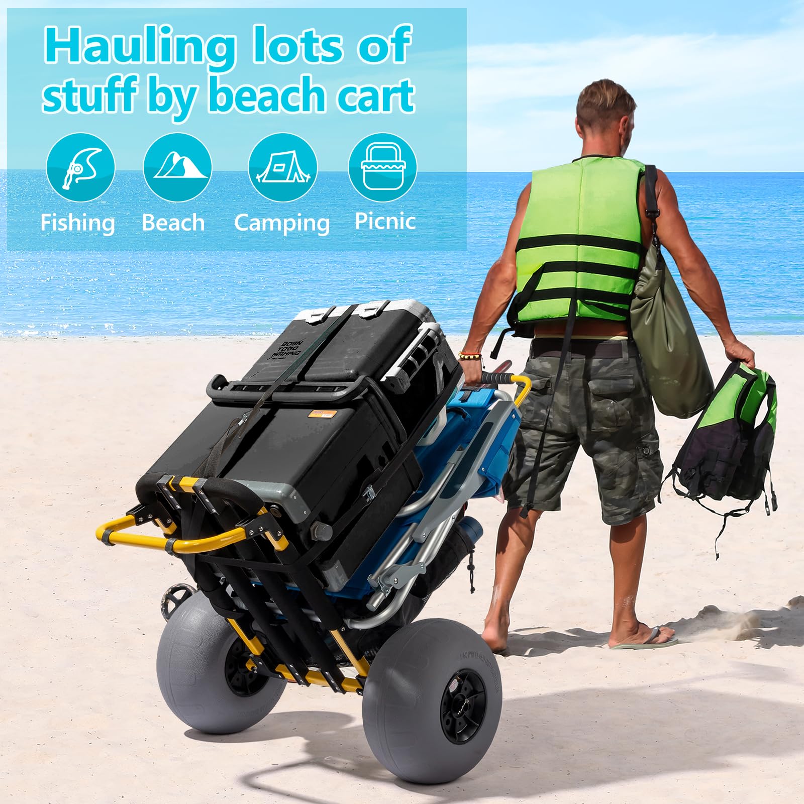 **Beach Fishing Cart with 12