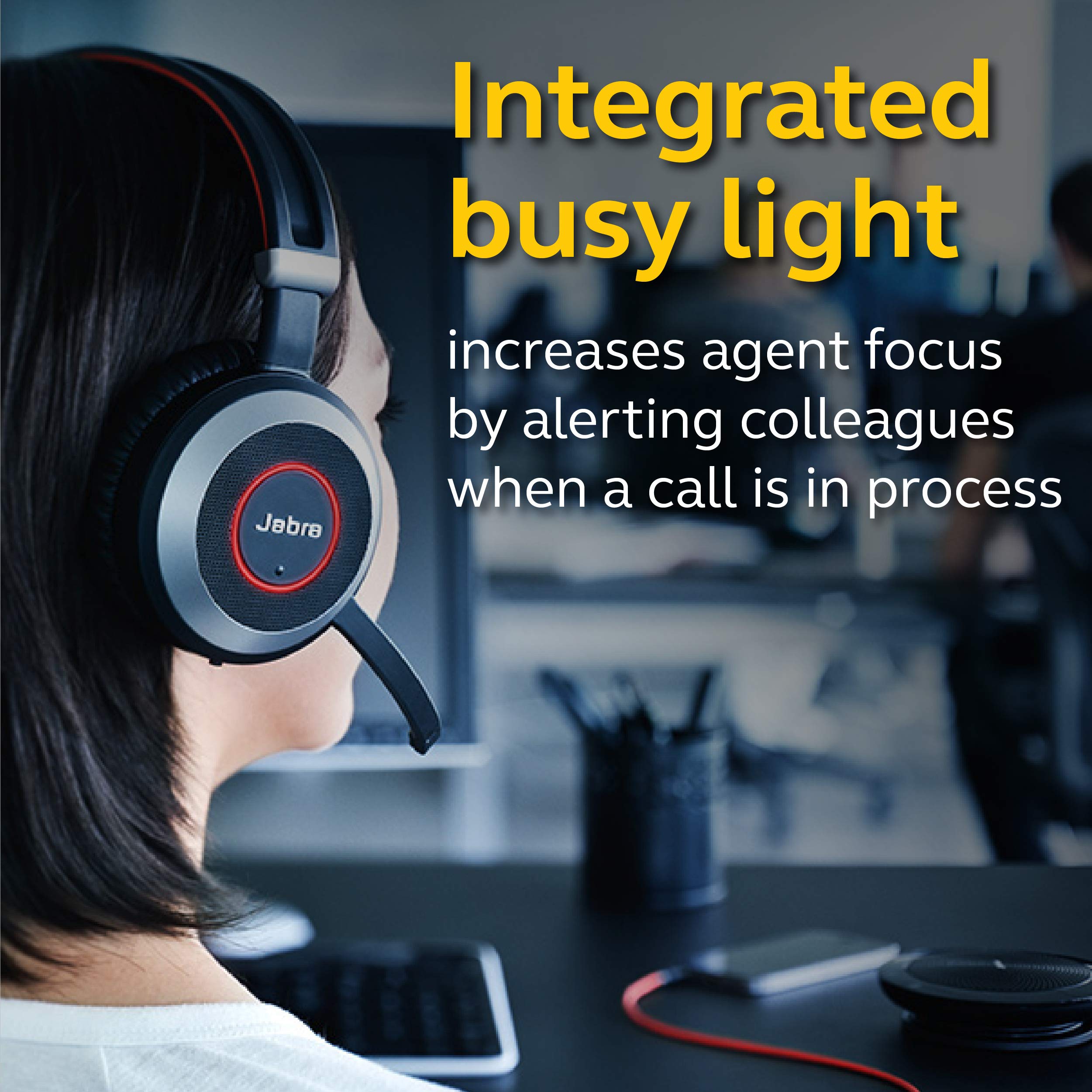 Jabra Evolve 80 MS Stereo USB-C Wired Headset with Noise Cancelling Mic - Professional Office Headphones for Conference Calls, Music & Gaming (Black)