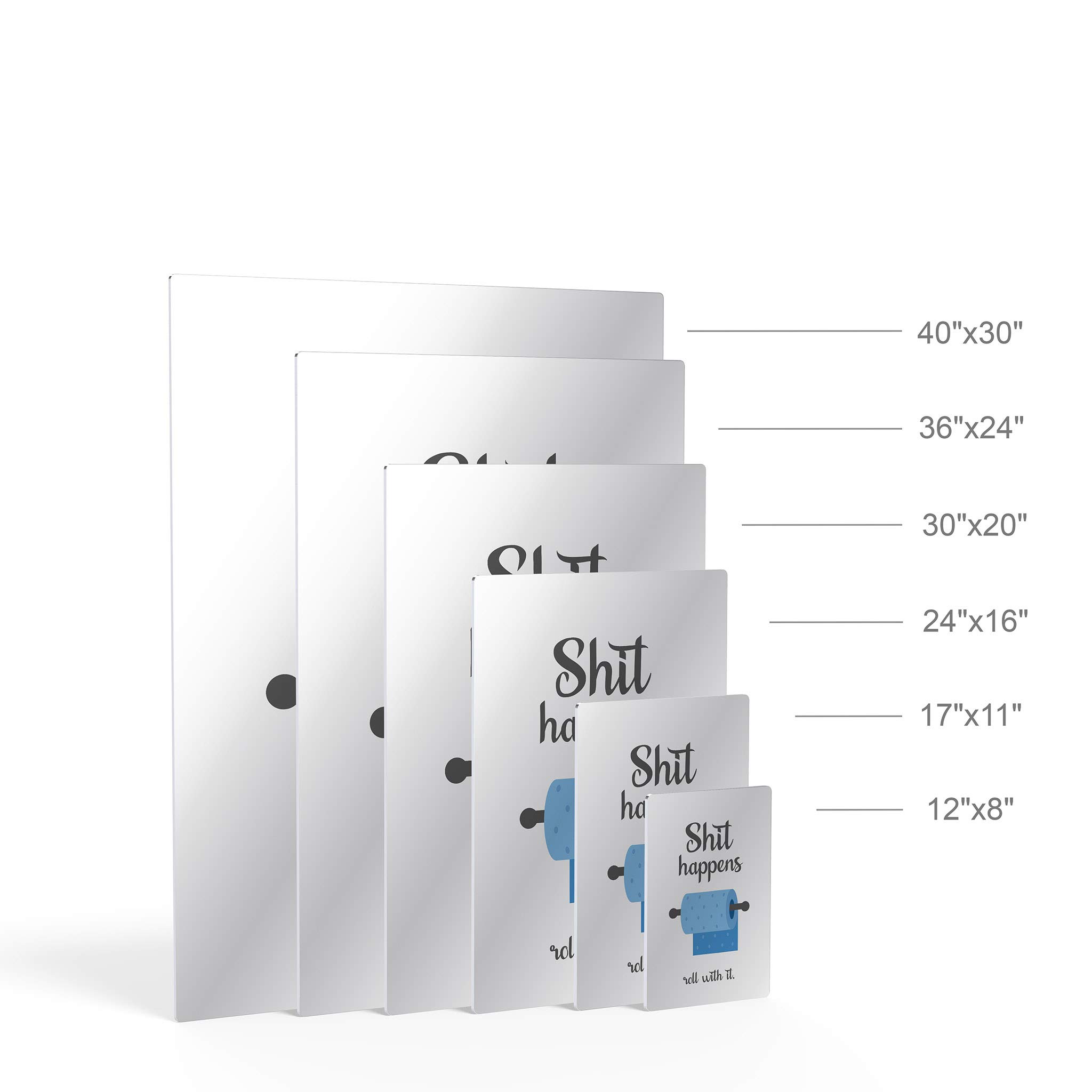 Funny Bathroom Wall Art - 'Shit Happens Roll With It' Metal Print Sign | Ready-to-Hang Home Decor | 17x11 Inches | Made in USA | Perfect for Bathroom, Toilet, or Office Humor Decor