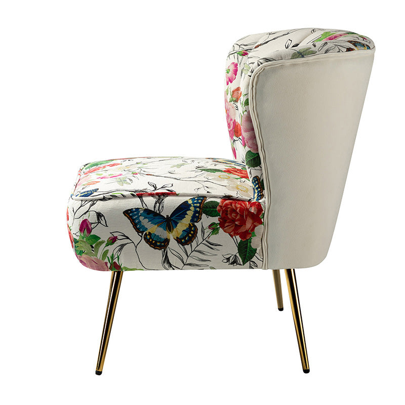 Luxury Coraline Velvet Barrel Chair with Tufted Back & Sturdy Metal Legs - Elegant Accent Chair for Living Room, Bedroom or Office Decor