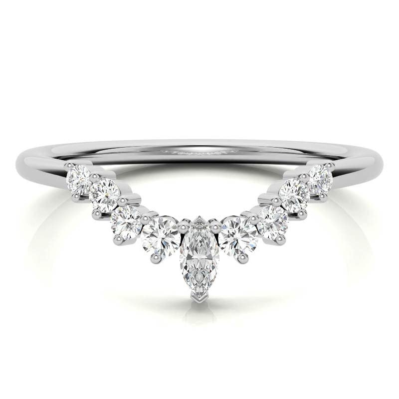 1.30 Carat Moissanite Wedding Band for Women - Marquise & Round Cut Vintage Engagement Ring Set in 925 Sterling Silver - Proposal, Promise & Bridal Ring for Her - Perfect for Anniversaries, Weddings & Special Occasions