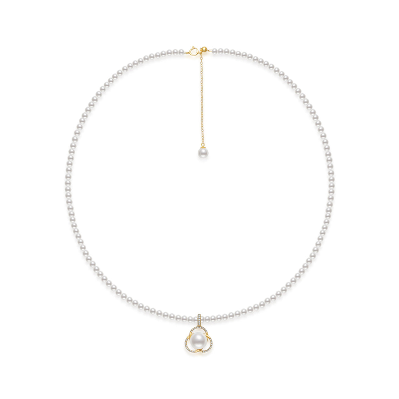 18K Solid Gold Freshwater Pearl Necklace for Women - Elegant Bridal Jewelry Gift, Wedding, Anniversary & Special Occasions | KN00103
