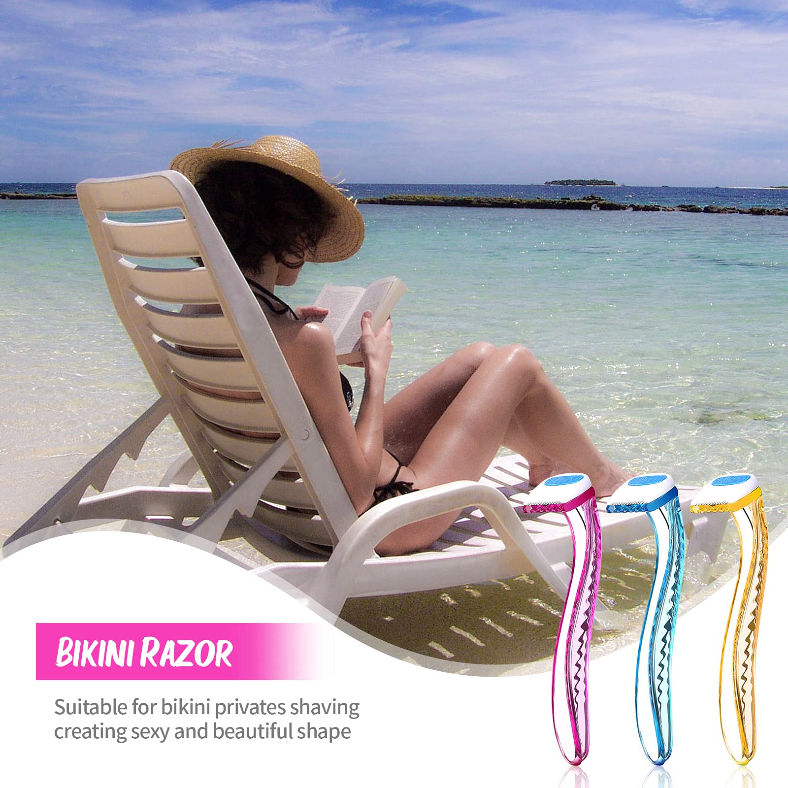 Honoson 16-Pack Women's Disposable Razors for Sensitive Skin - Beginner Shaving Kit with Rose Red, Blue & Yellow Razors - Perfect for Travel, Gym & Everyday Smooth Shaving