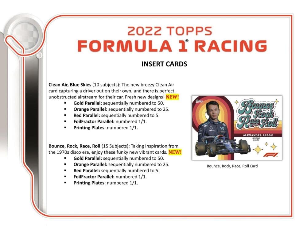 2022 Topps F1 Formula 1 Racing Hobby Box - 20 Packs (8 Cards Each) - Collectible Trading Cards for F1 Fans & Racing Enthusiasts - Perfect for Sports Memorabilia Collections & Gift Giving