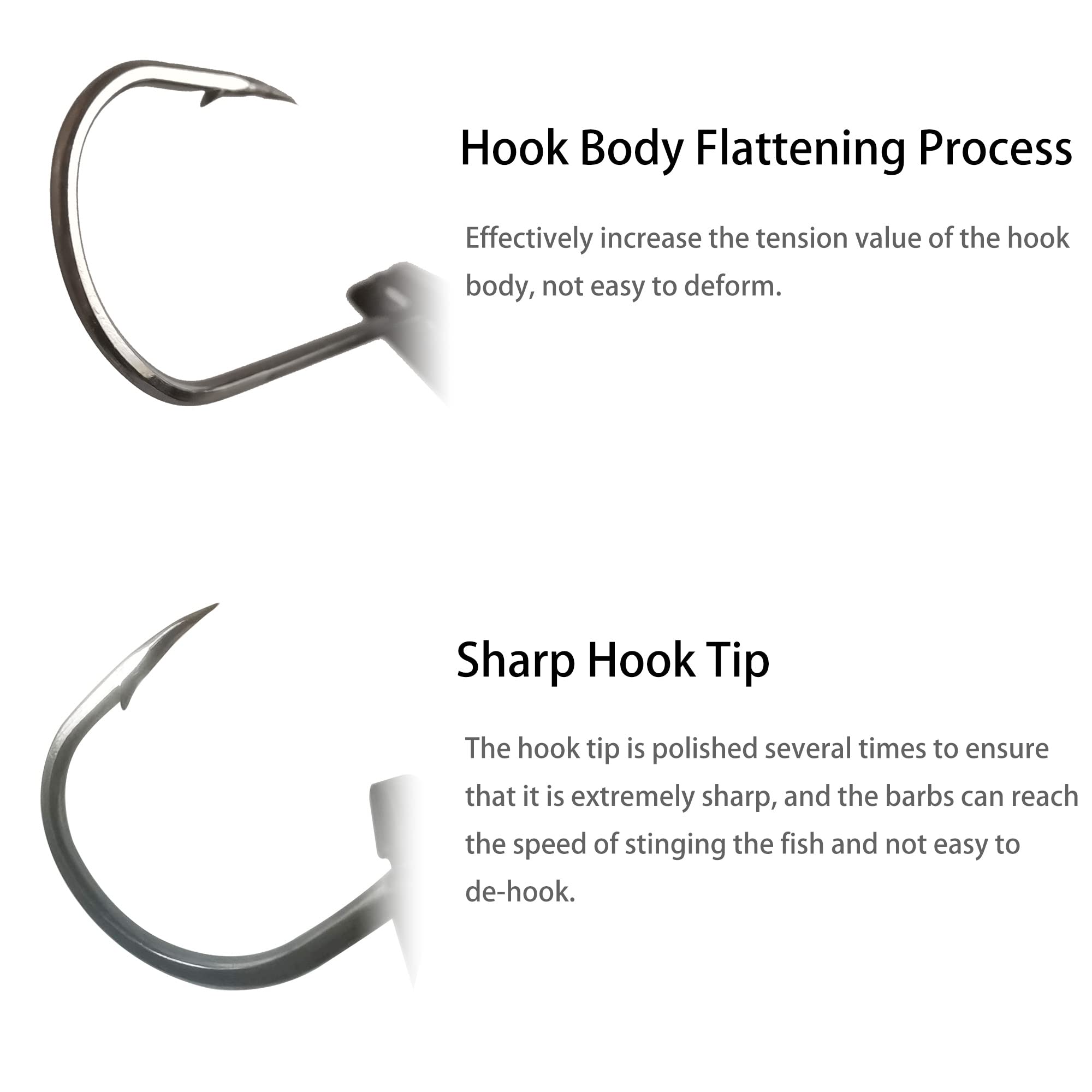 Premium Octopus Beak Offset Fishing Hooks - Jig Hooks & Circle Hooks for Saltwater & Freshwater Fishing - Ideal for Longline Fishing, Surf Casting, and Deep Sea Angling