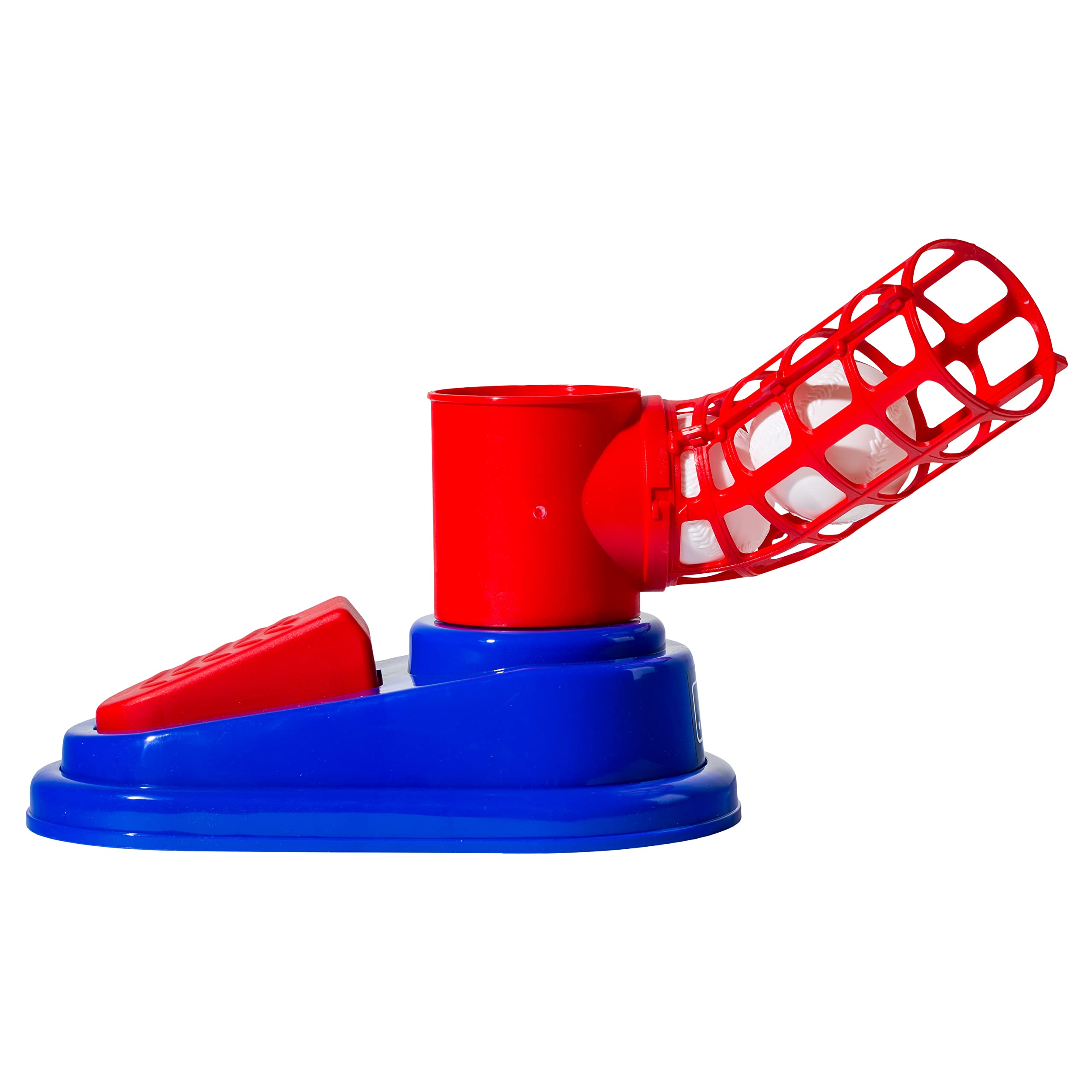 Franklin Sports Kids Baseball Pitching Machine - Pop A Pitch Batting Trainer with Youth Bat & 3 Plastic Balls - Perfect for Backyard Practice, Team Training & Birthday Gifts - Red/Blue Baseball Toy for Boys & Girls