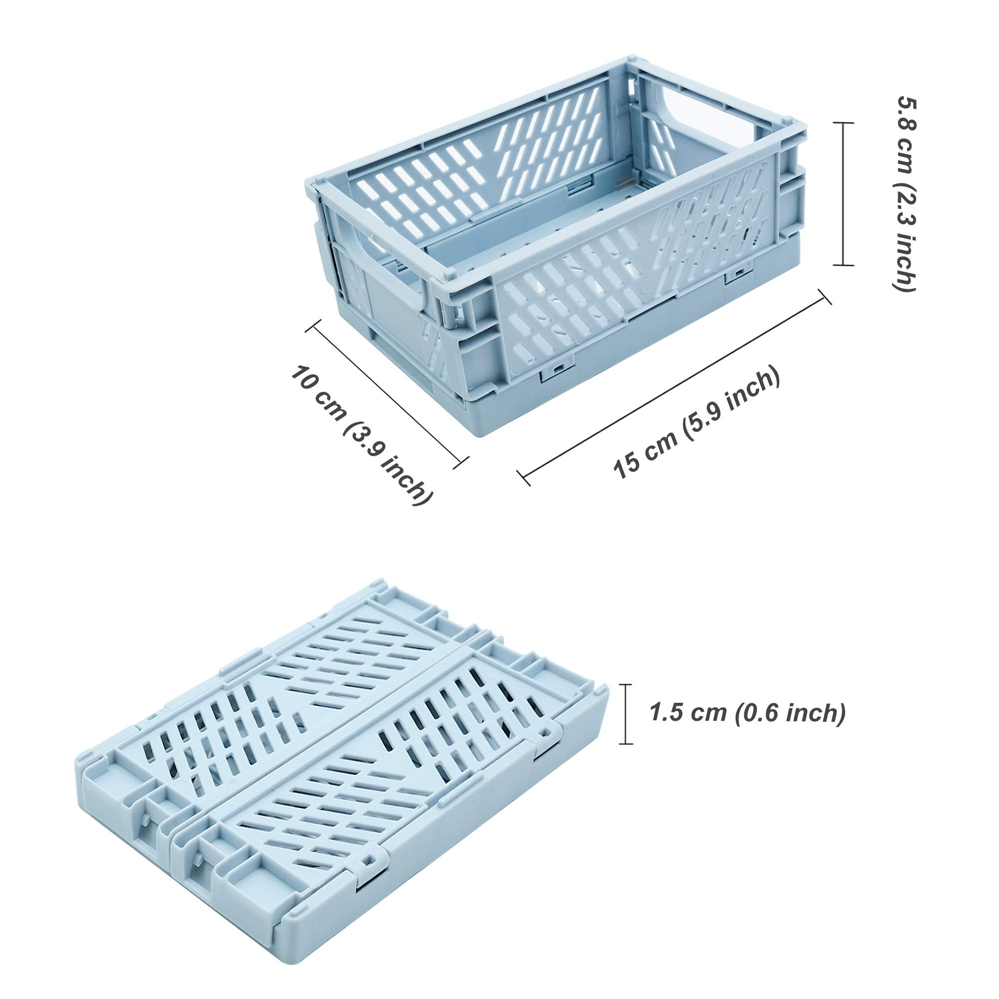 4-Pack Mini Plastic Baskets for Storage - Home, Kitchen, Office Organizer (5.9x3.8x2.2) - Perfect for Shelves & Clutter Control