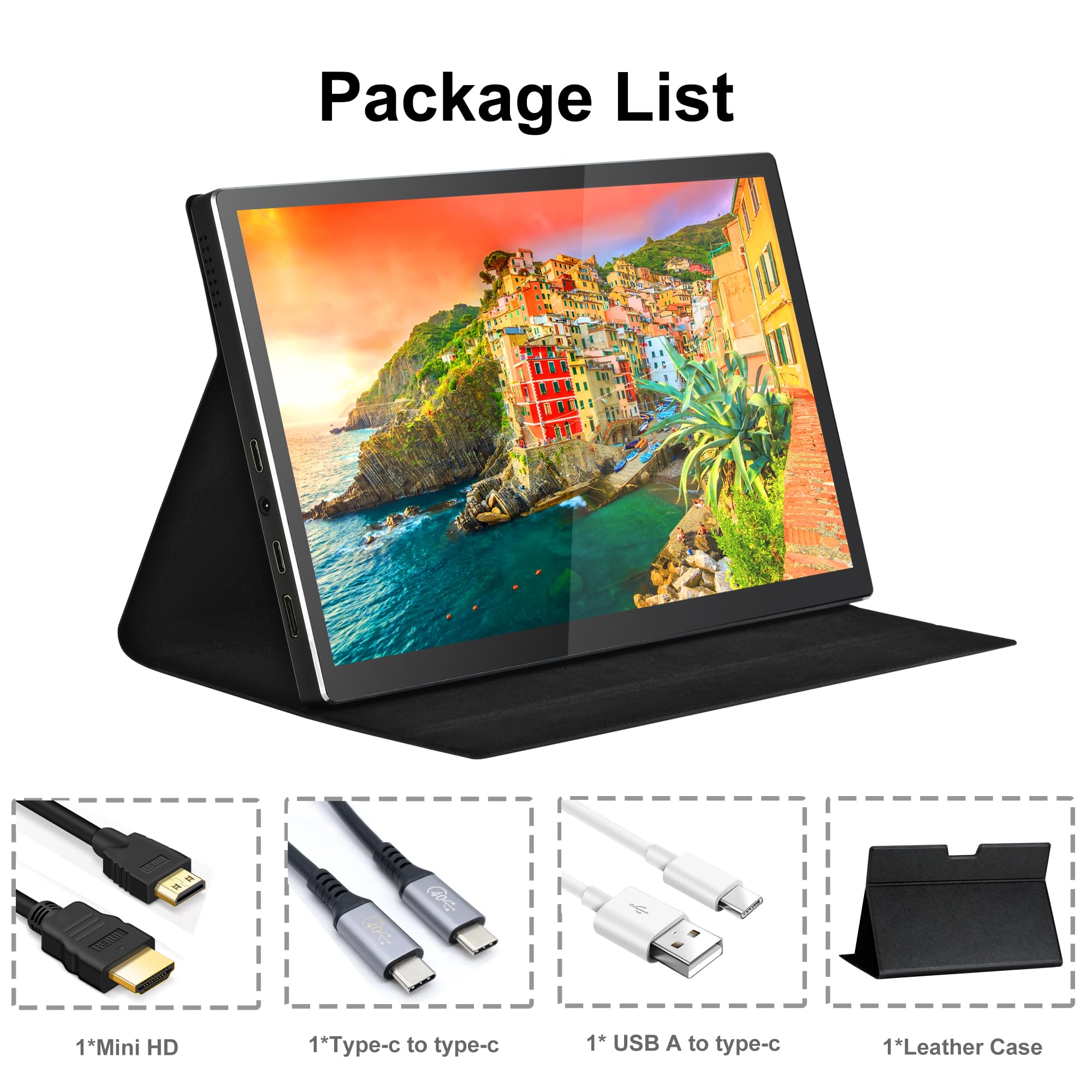 9-inch Portable Monitor 2K 2560x1600 IPS Touchscreen with 73% NTSC - USB-C & HDMI External Display for MacBook, PC, Laptop, Phone, Xbox, PS5 - Perfect for Gaming, Work & Travel