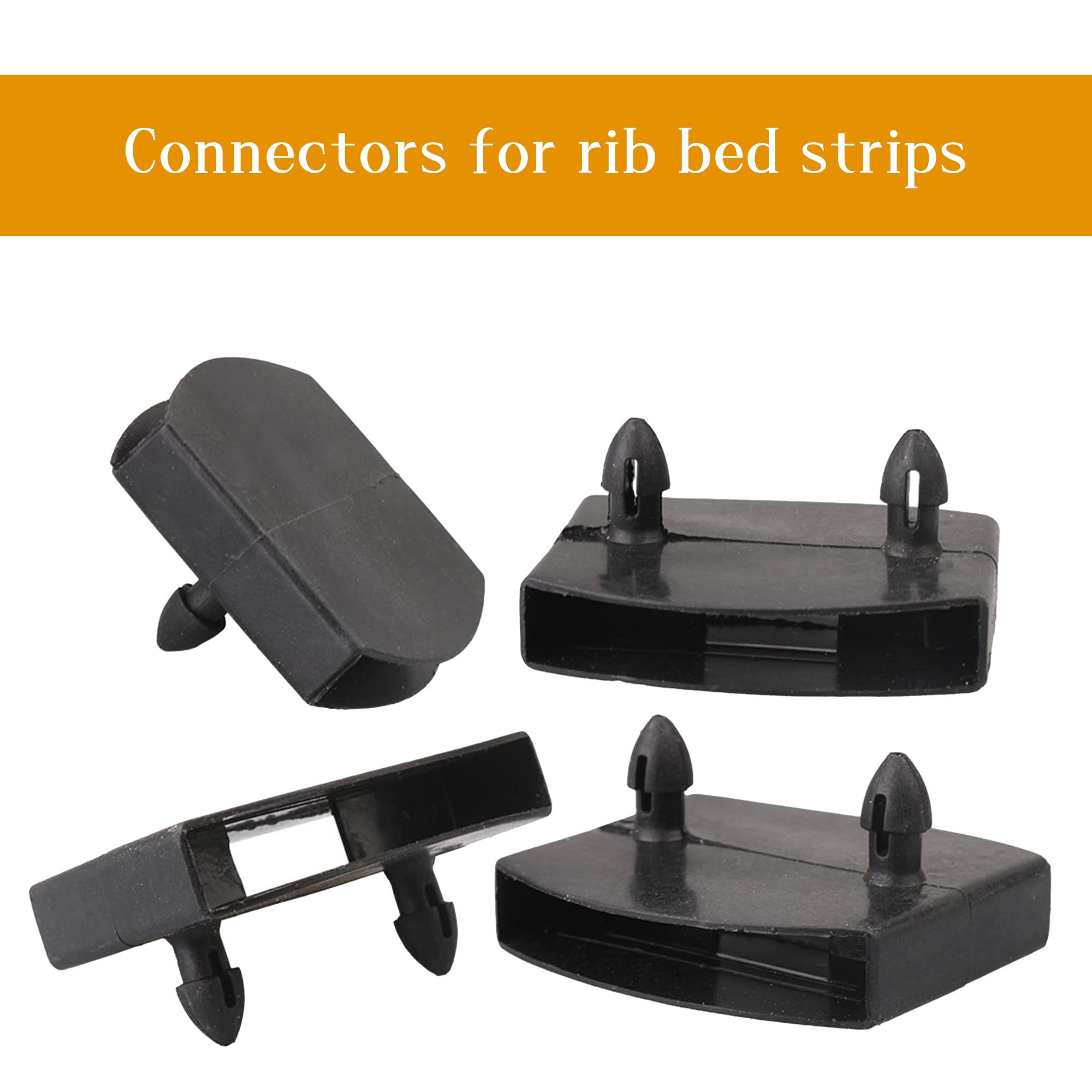 50mm Black Plastic Bed Slat Holders - Replacement Caps for Metal Bed Frames (Pack of 50) - Perfect for Bed Frame Repair and Mattress Support
