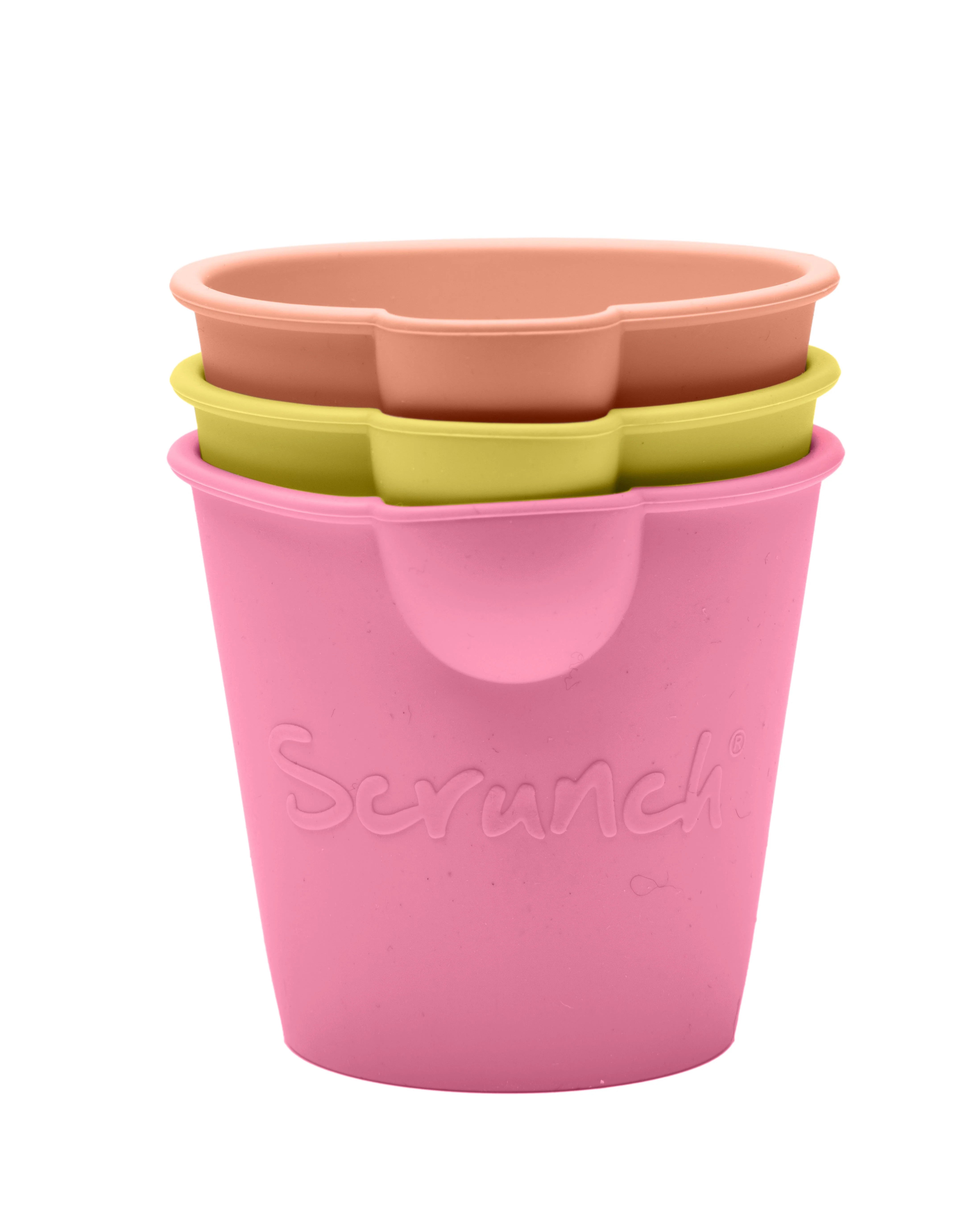 Scrunch Mini Bucket Sensory Play Set of 3 - Textured Sensory Toys for Kids, Toddler Learning & Development - Perfect for Bath Time, Beach Play & Sensory Bins