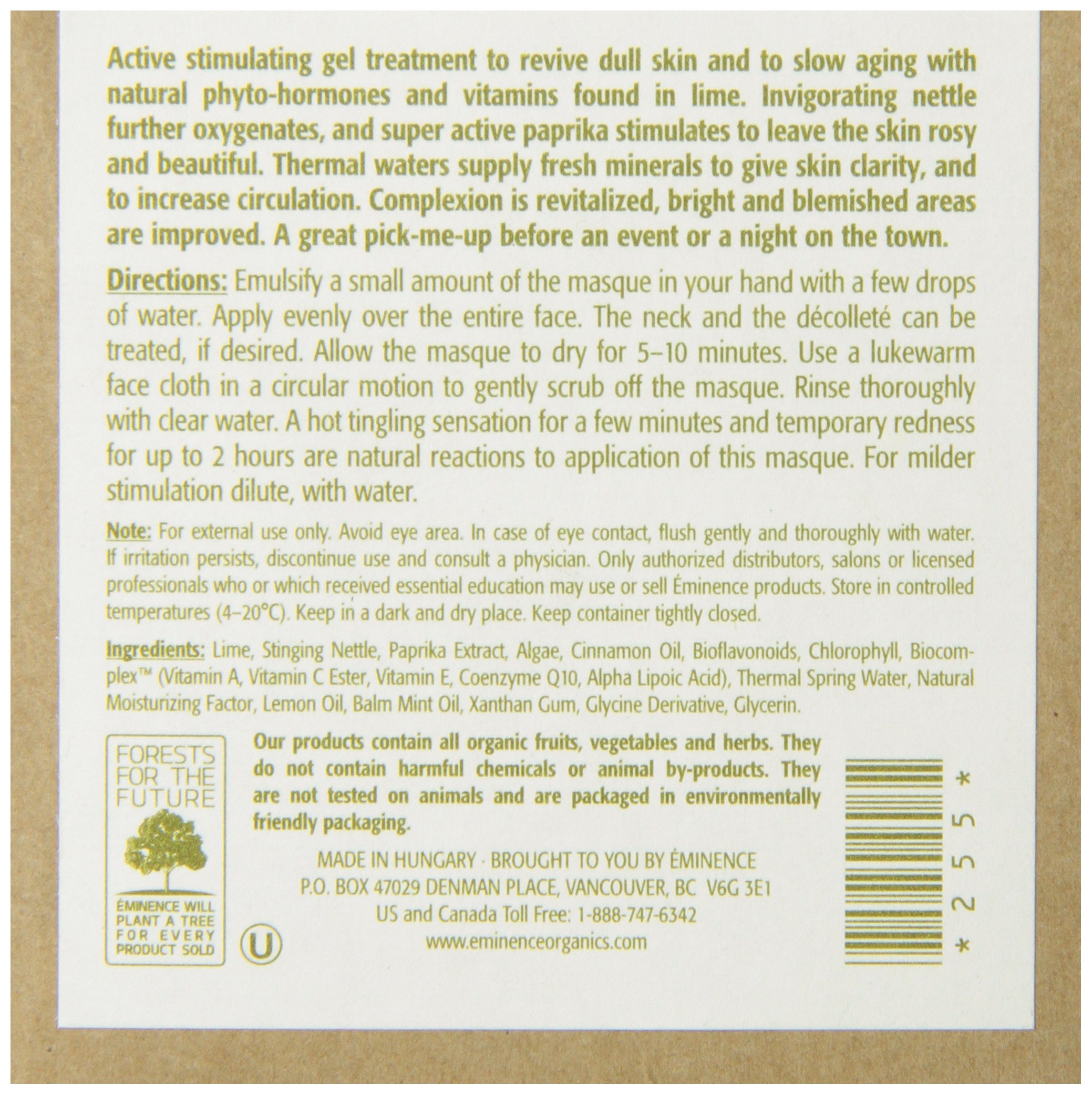 Eminence Lime Stimulating Treatment Masque - 2 oz | Brightening & Exfoliating Facial Mask for Glowing Skin | Spa Day & Self-Care Essential