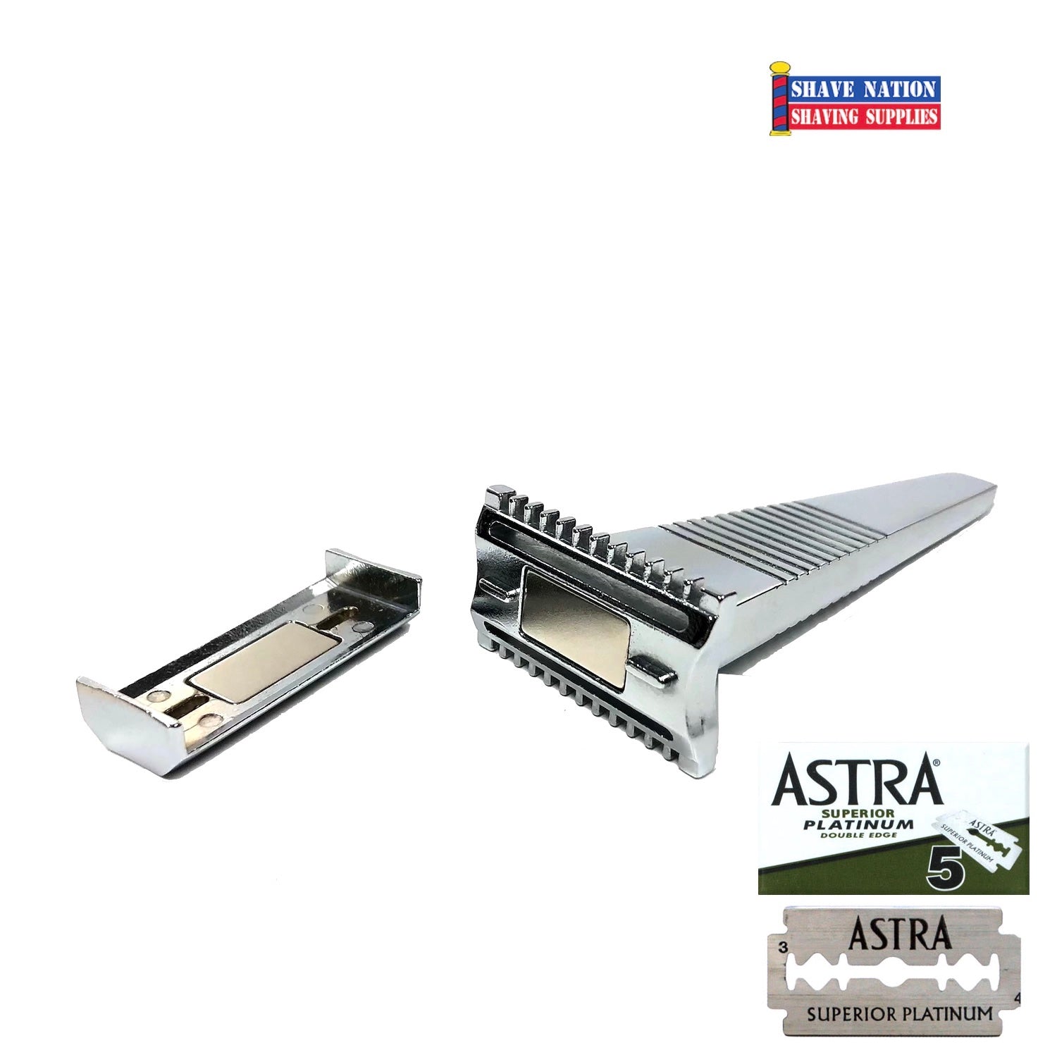 MAG T Delta Magnetic Open Comb Safety Razor for Men - Premium Stainless Steel Shaving Razor for Smooth & Close Shave - Perfect for Travel & Wet Shaving Gifts