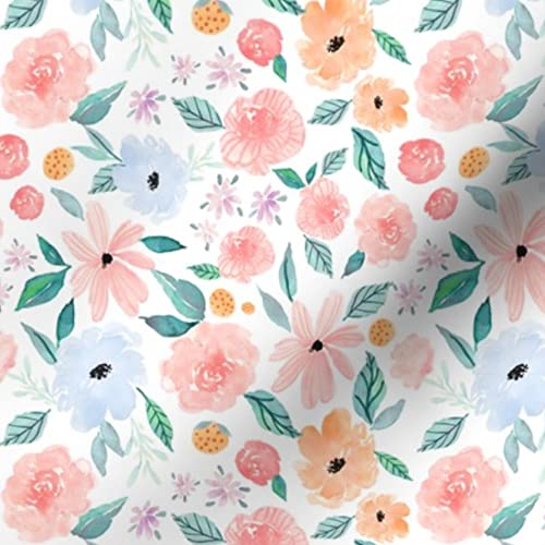 Bloom Dreams Floral Printed Minky Fabric Fat Quarter - Soft Plush Fabric for Sewing Baby Blankets & Quilt Backing - DIY Nursery Decor & Cozy Home Projects