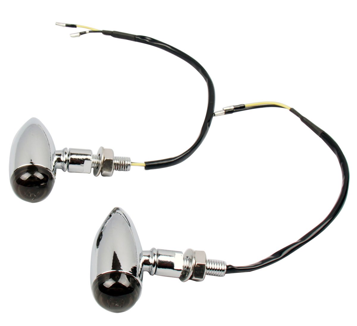 2pcs Chrome Bullet Turn Signal Lights - Compatible with 2006 Honda Shadow Spirit 1100 VT1100C Motorcycle - Bright LED Indicators for Enhanced Safety and Style - Perfect for Night Riding and Custom Bike Upgrades