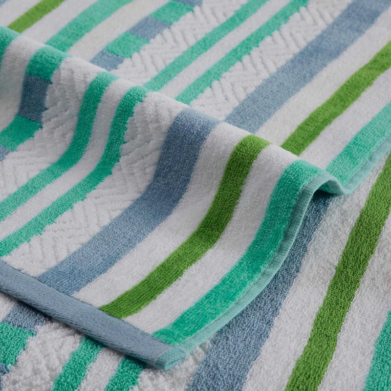 Striped Cotton Oversized 2-Piece Beach Towel Set - Soft, Absorbent & Quick-Drying for Pool, Beach, Yoga & Gym Use