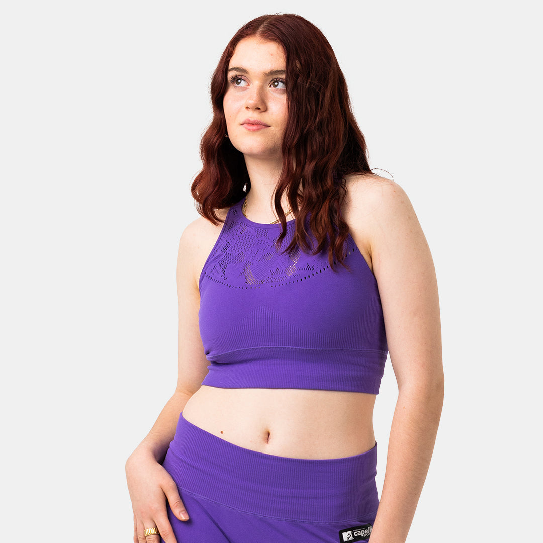 MTV Women's Sporty Sculpt Longline Seamless Bra - High Support Workout Sports Bra for Running, Yoga & Gym - Comfortable & Breathable Activewear for Women