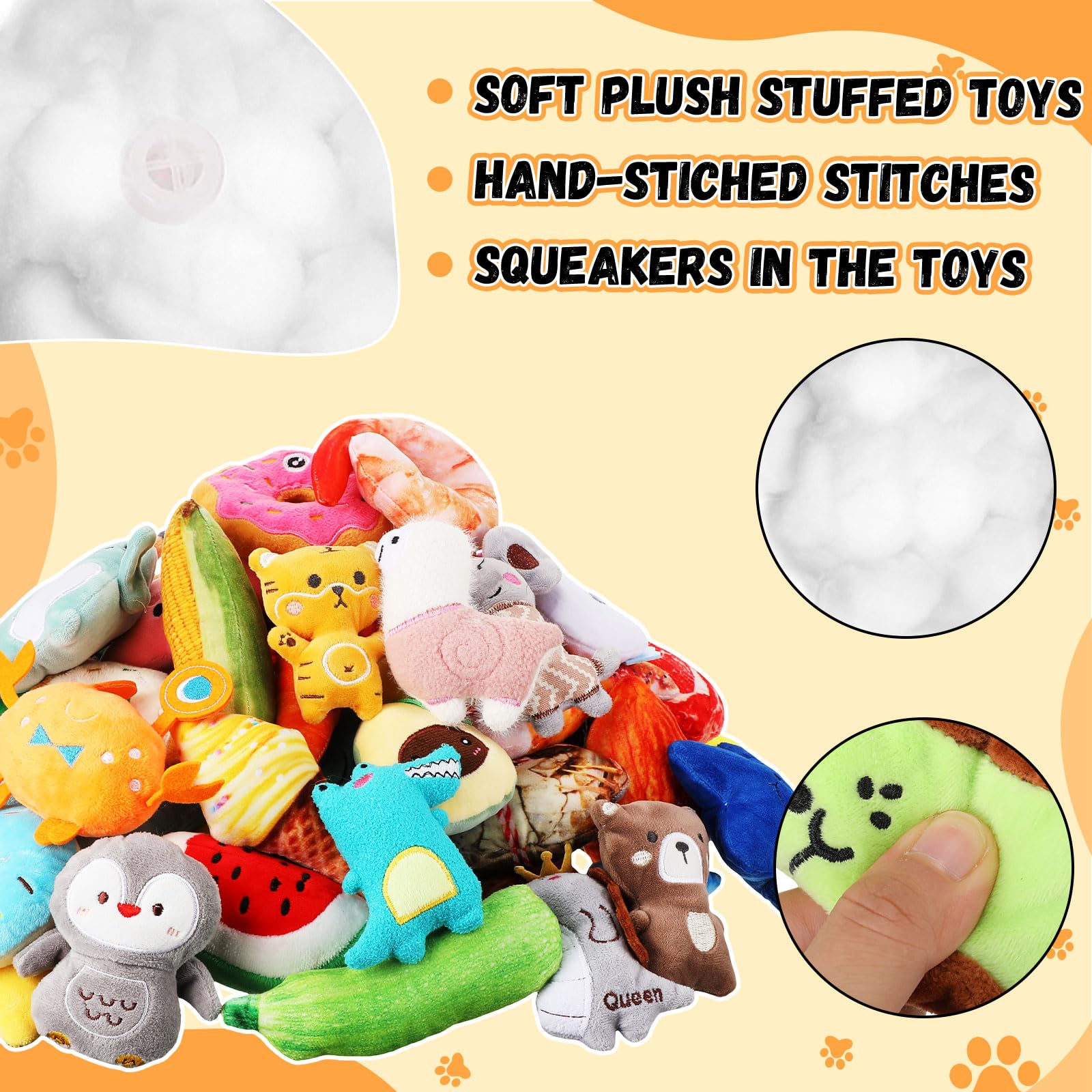 Libima 120 Pack Small Squeaky Dog Toys Bulk - Soft Plush Chew Toys for Puppies & Small Dogs - Teething Relief Pet Toys (120 Styles) - Perfect for Playtime, Training & Dental Care
