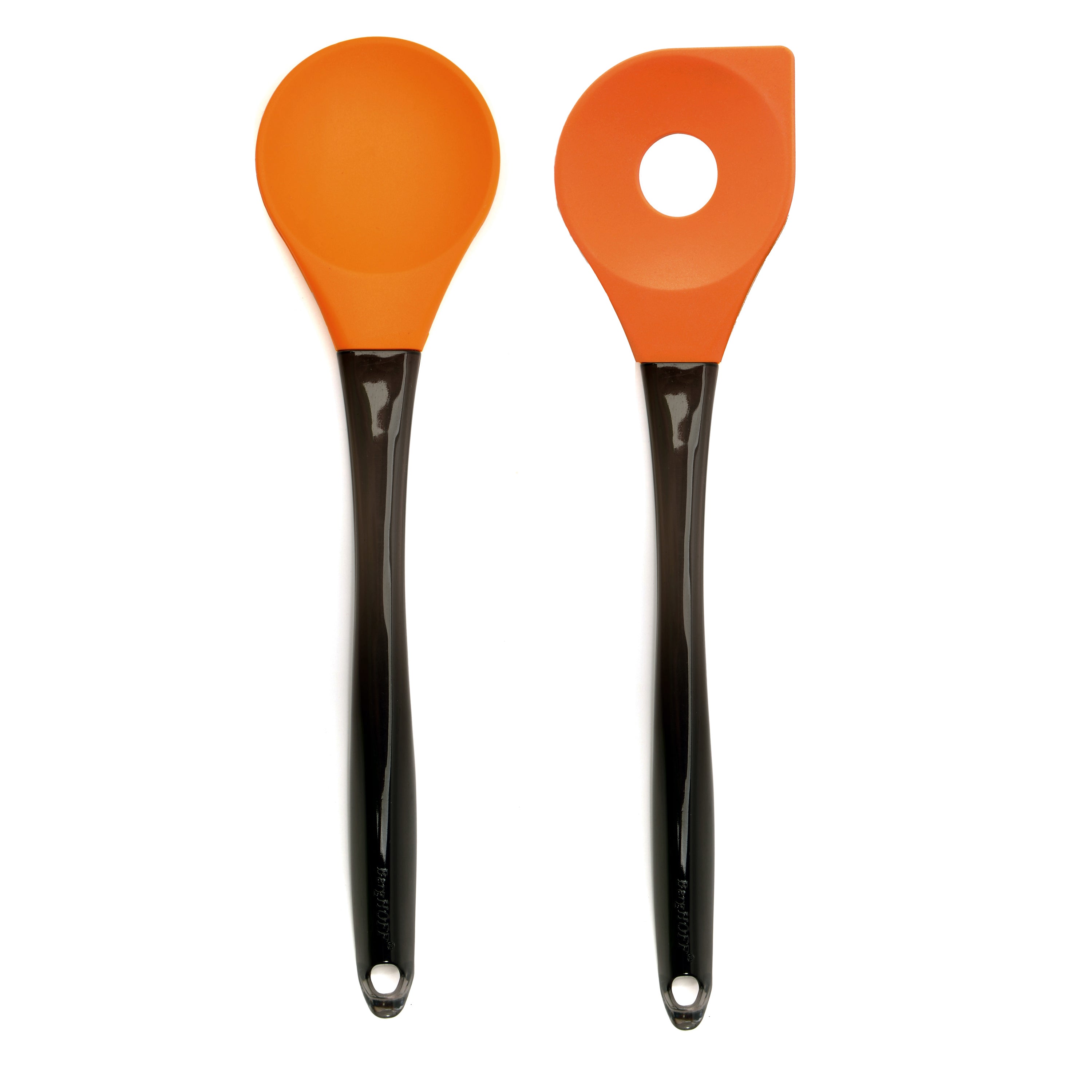 Geminis 2-Piece Orange Silicone Salad Tongs and Spoon Set - Non-Slip Kitchen Utensils for Serving, Mixing, and Cooking - Perfect for Salads, Pasta, and Hot Dishes