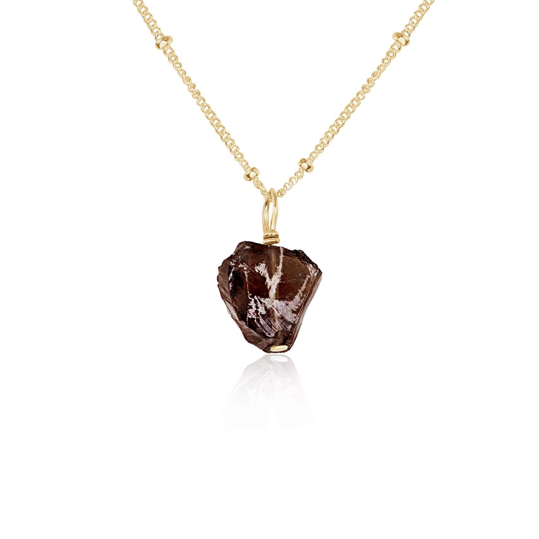 Natural Raw Smoky Quartz Pendant Necklace for Women - Elegant Healing Crystal Jewelry for Spiritual Protection & Everyday Wear