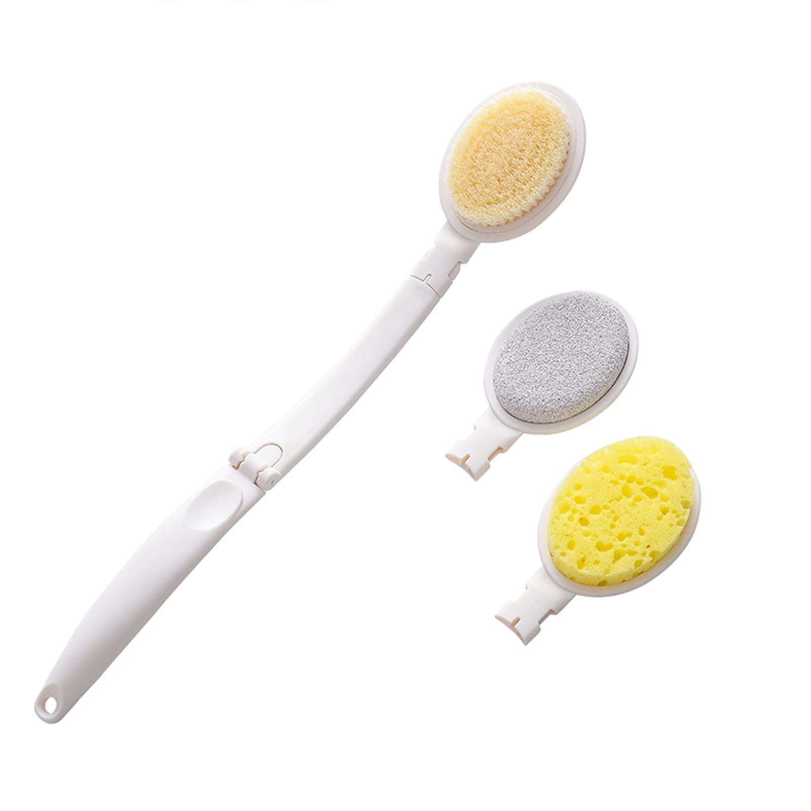Exfoliating Back Scrubber with Brush & Loofah - Foldable Shower Sponge for Deep Cleansing & Skin Care - Reusable Bath Brush for Exfoliation & Relaxation (Perfect for Spa, Travel & Daily Shower Routine)