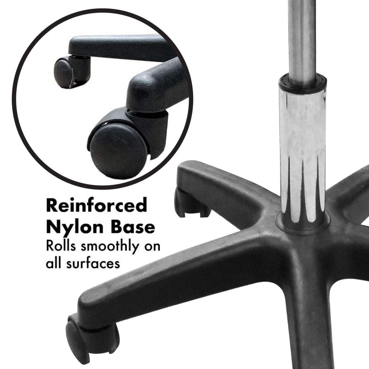 Greenlife Ultra Thick Hydraulic Adjustable Height Rolling Stool RS161/2/3 - Heavy Duty Ergonomic Rolling Chair for Salon, Tattoo, Massage & Medical Use