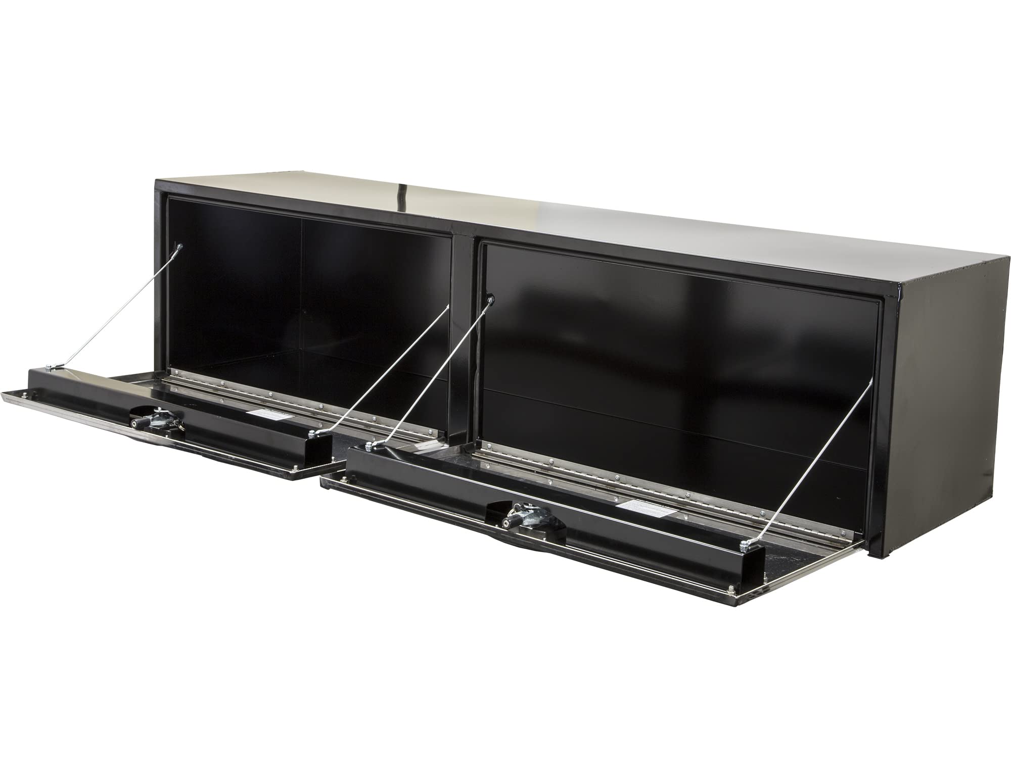 Buyers Products 1702725 Black Steel Underbody Truck Tool Box - 18x18x72 Inch with Polished Stainless Steel Door | Made in USA | Heavy-Duty Storage Organizer for Work Trucks, Vans & Commercial Vehicles | Perfect for Construction Tools, Equipment & Job Site Supplies