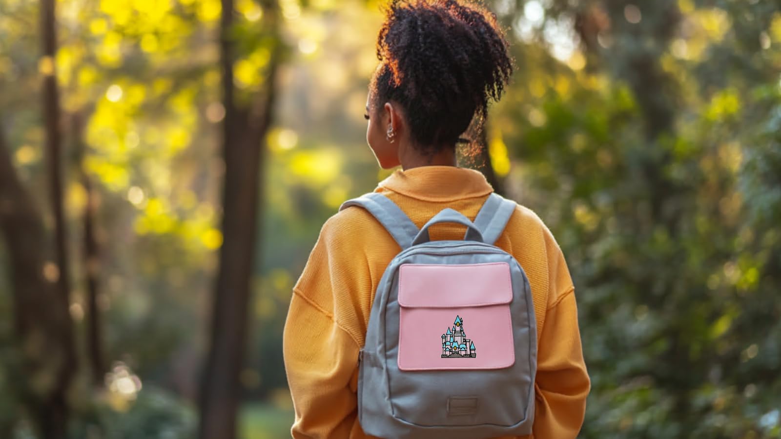 Pink Blue Silver Princess Castle Embroidered Iron-On Patch for Sewing Applique - Perfect for DIY Costumes, Backpacks & Kids Clothing Decorations