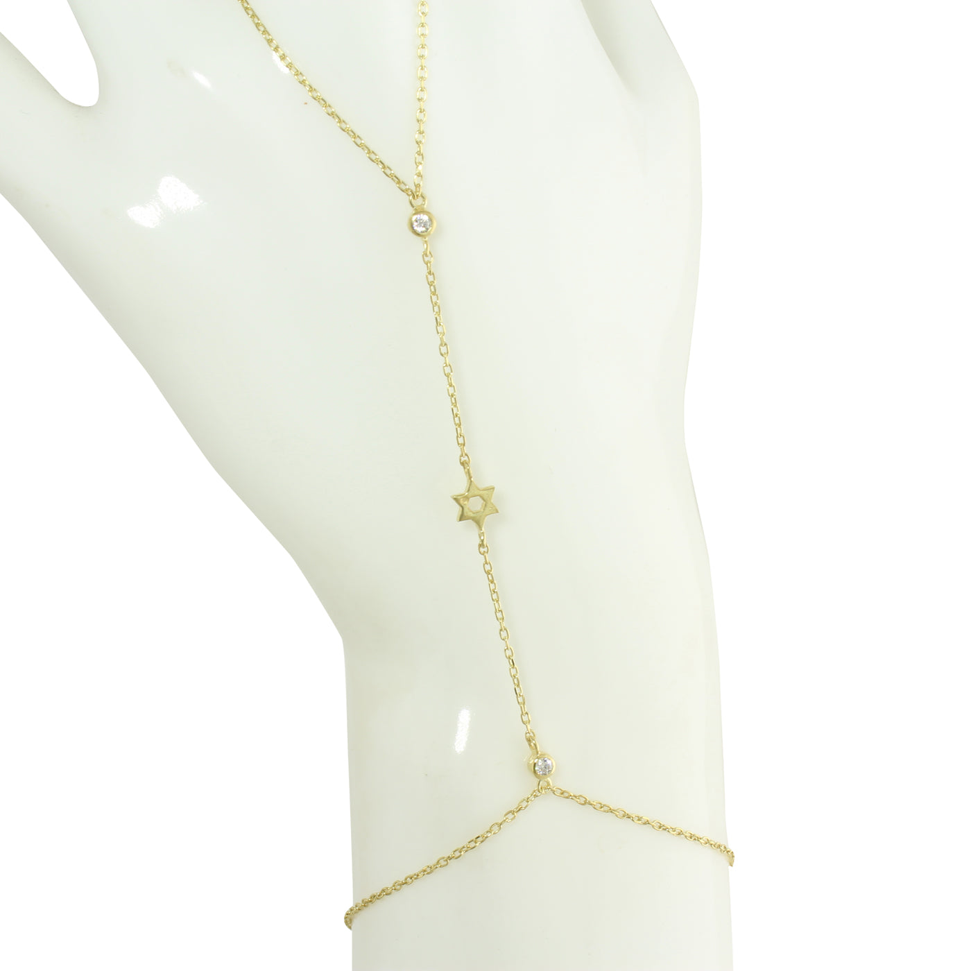 Star of David Hand Chain - Elegant Jewish Jewelry for Women & Men - Perfect for Hanukkah, Weddings & Special Occasions